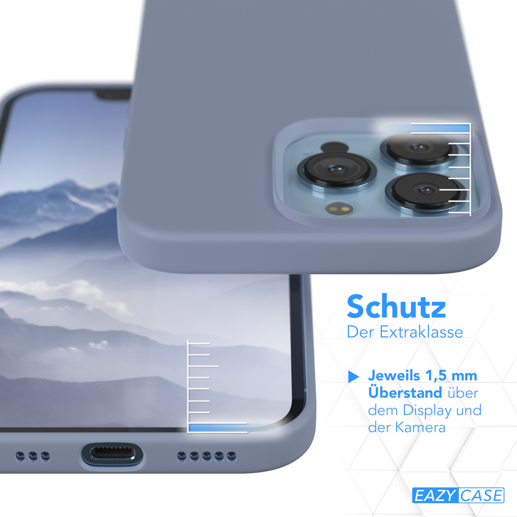 Handycase, Premium iPhone EAZY Blau Backcover, Apple, Pro, Silikon 13 CASE Eis