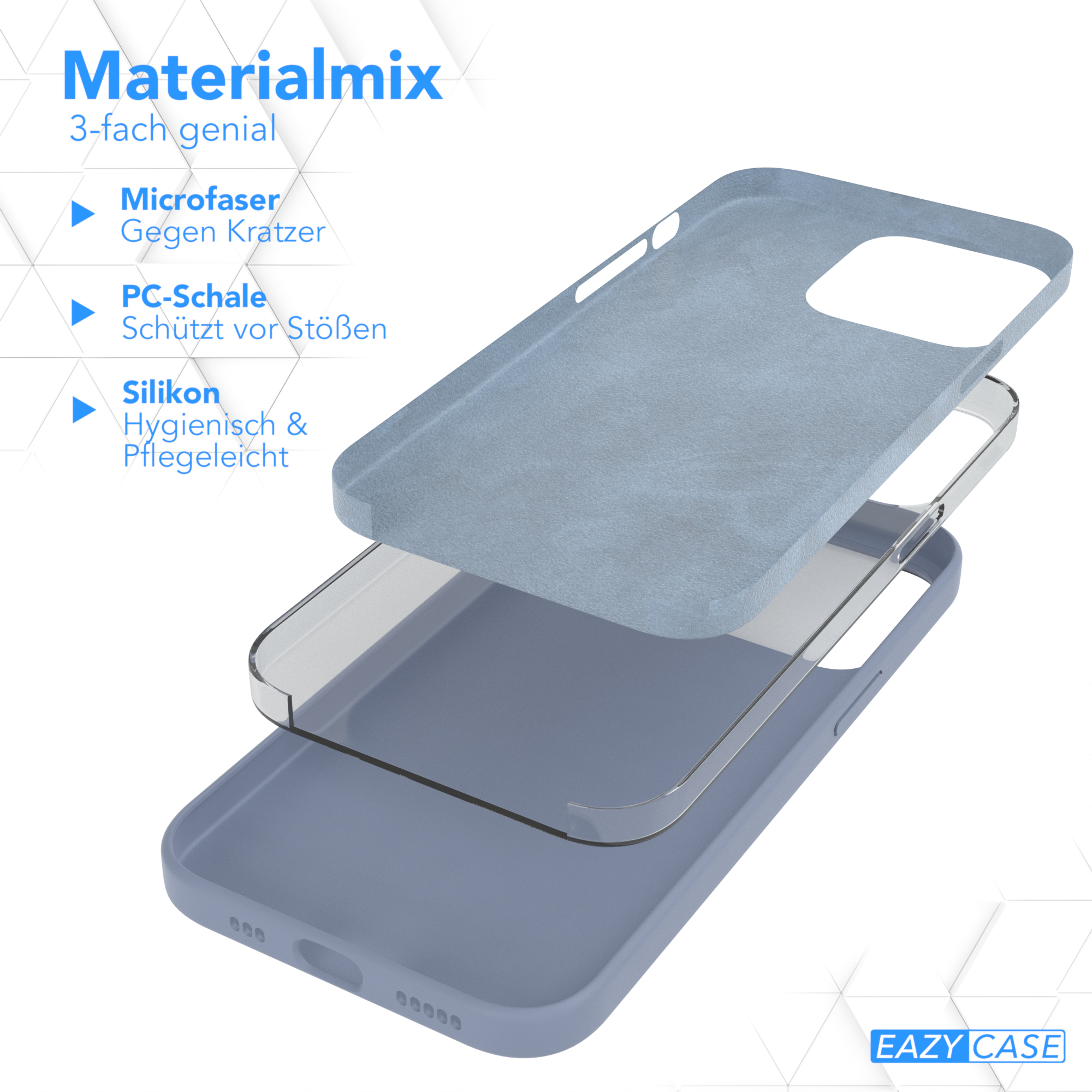 CASE Blau Handycase, Premium EAZY Eis Apple, 13 Pro, Silikon Backcover, iPhone