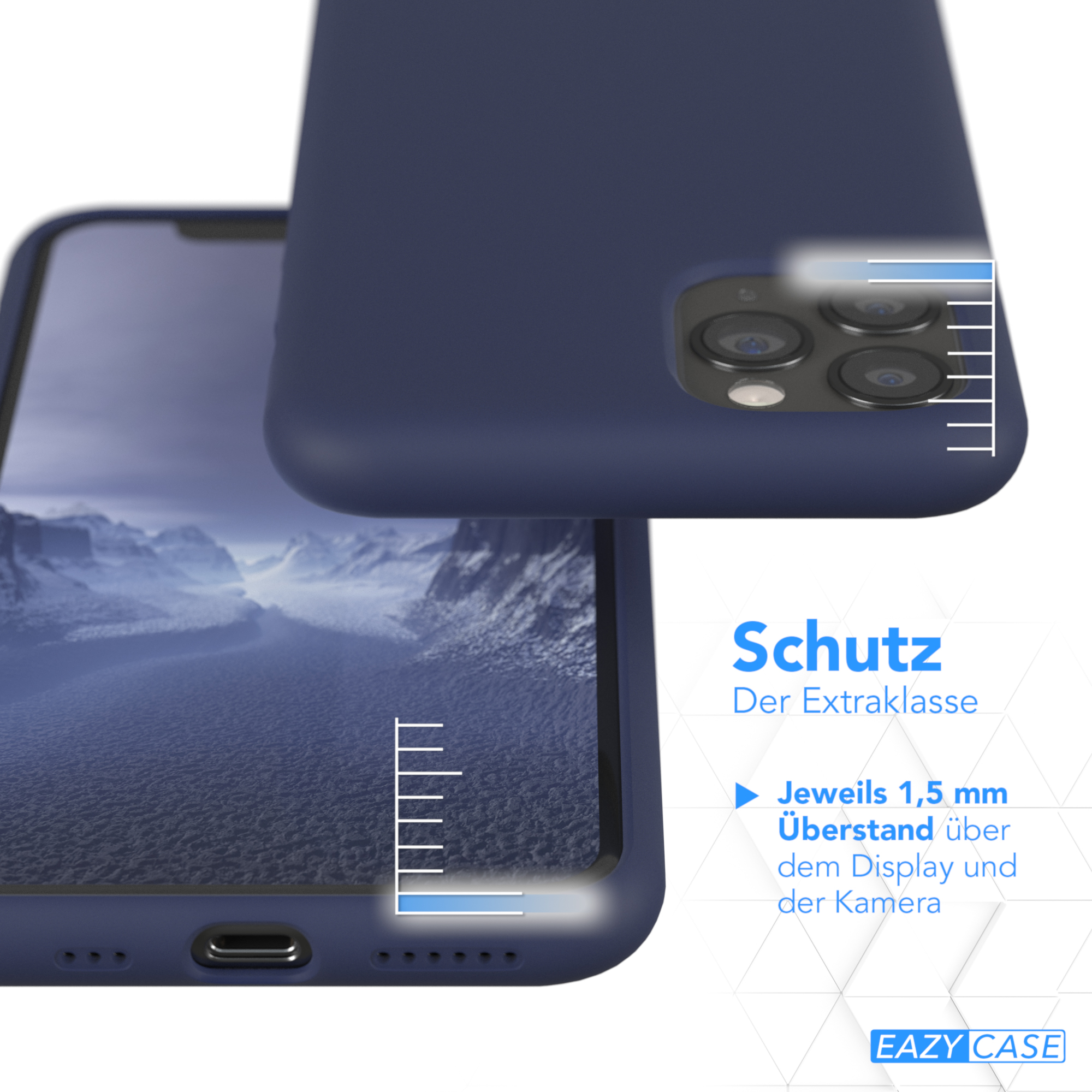 EAZY CASE Premium Silikon Handycase, 11 Pro, Backcover, Apple, Nachtblau Blau / iPhone