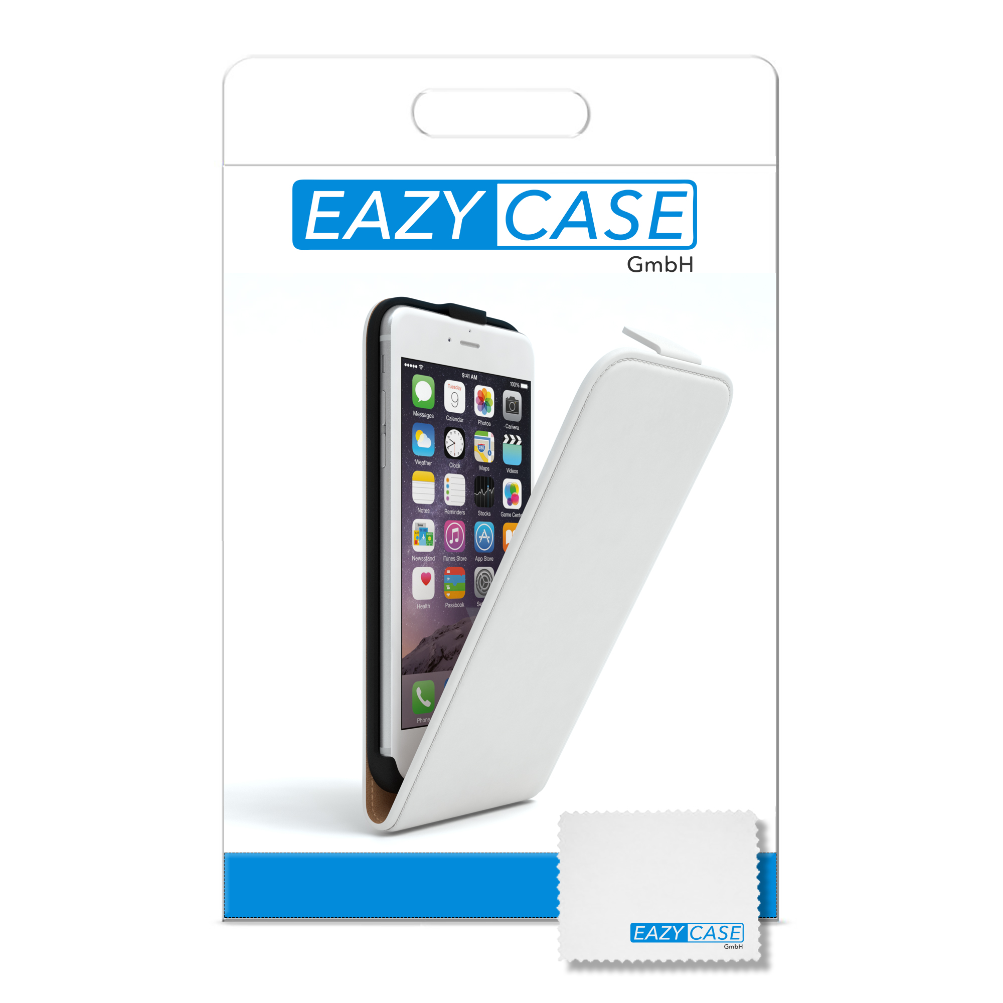 EAZY CASE Bookstyle Klapphülle Kartenfach, iPhone mit Apple, Bookcover, / Weiß 6S, 6