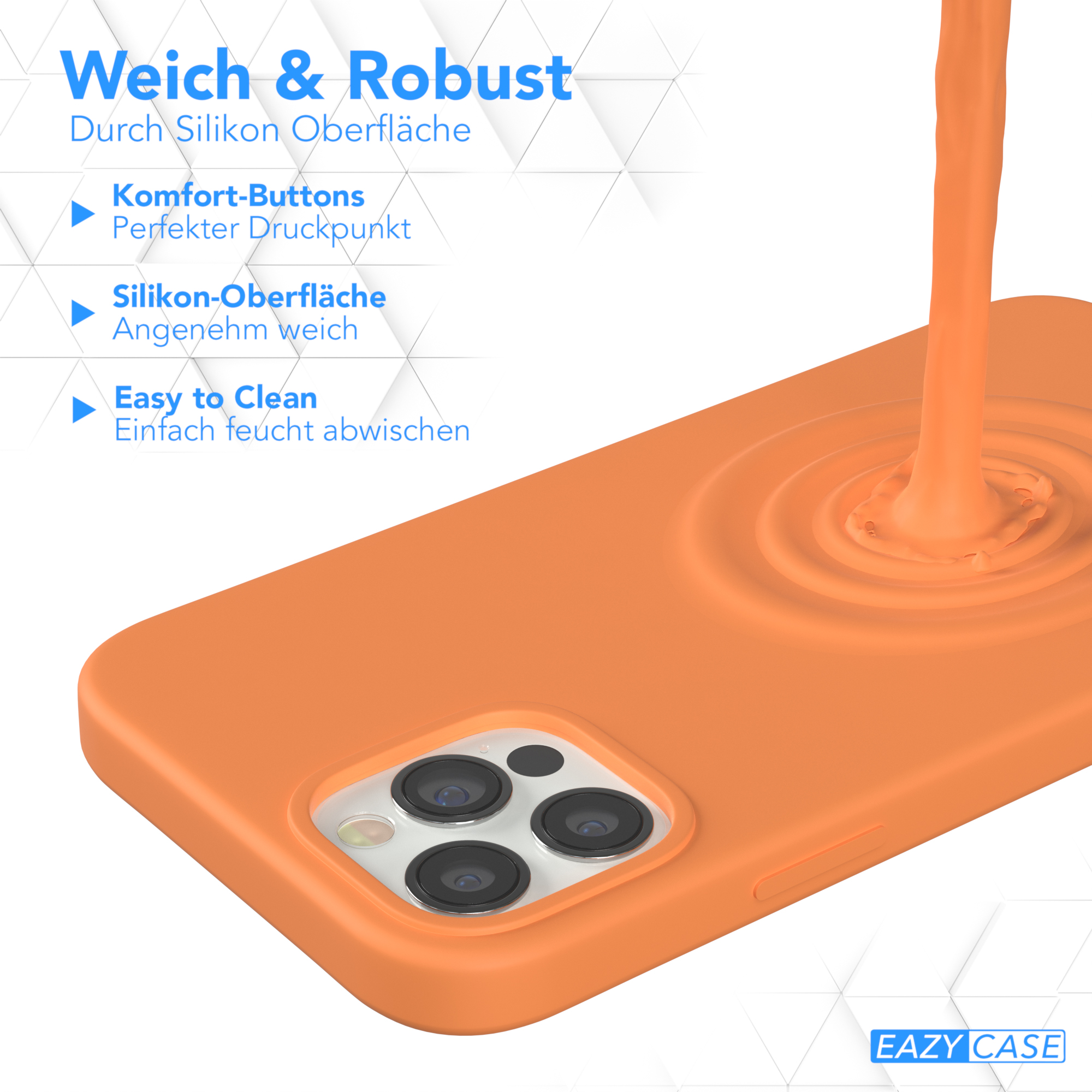EAZY CASE 12 12 Silikon Orange Backcover, Handycase, / Apple, Premium iPhone Pro