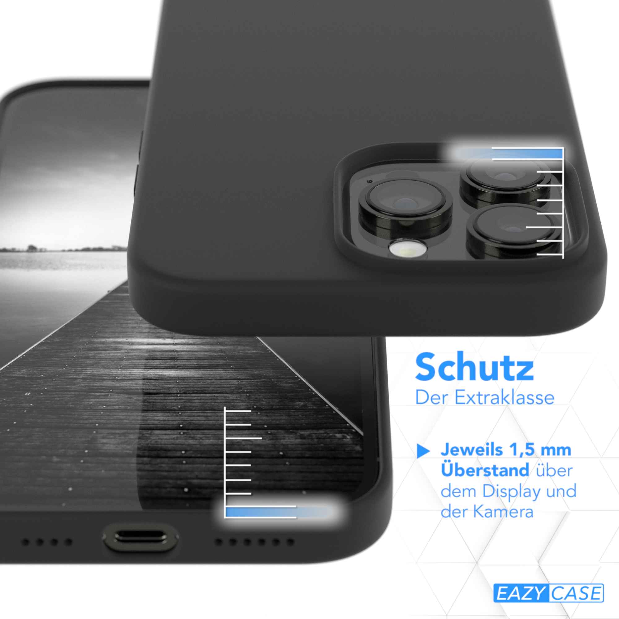 MagSafe, Max, mit 14 Pro Backcover, EAZY Handycase CASE iPhone Apple, Premium Schwarz Silikon