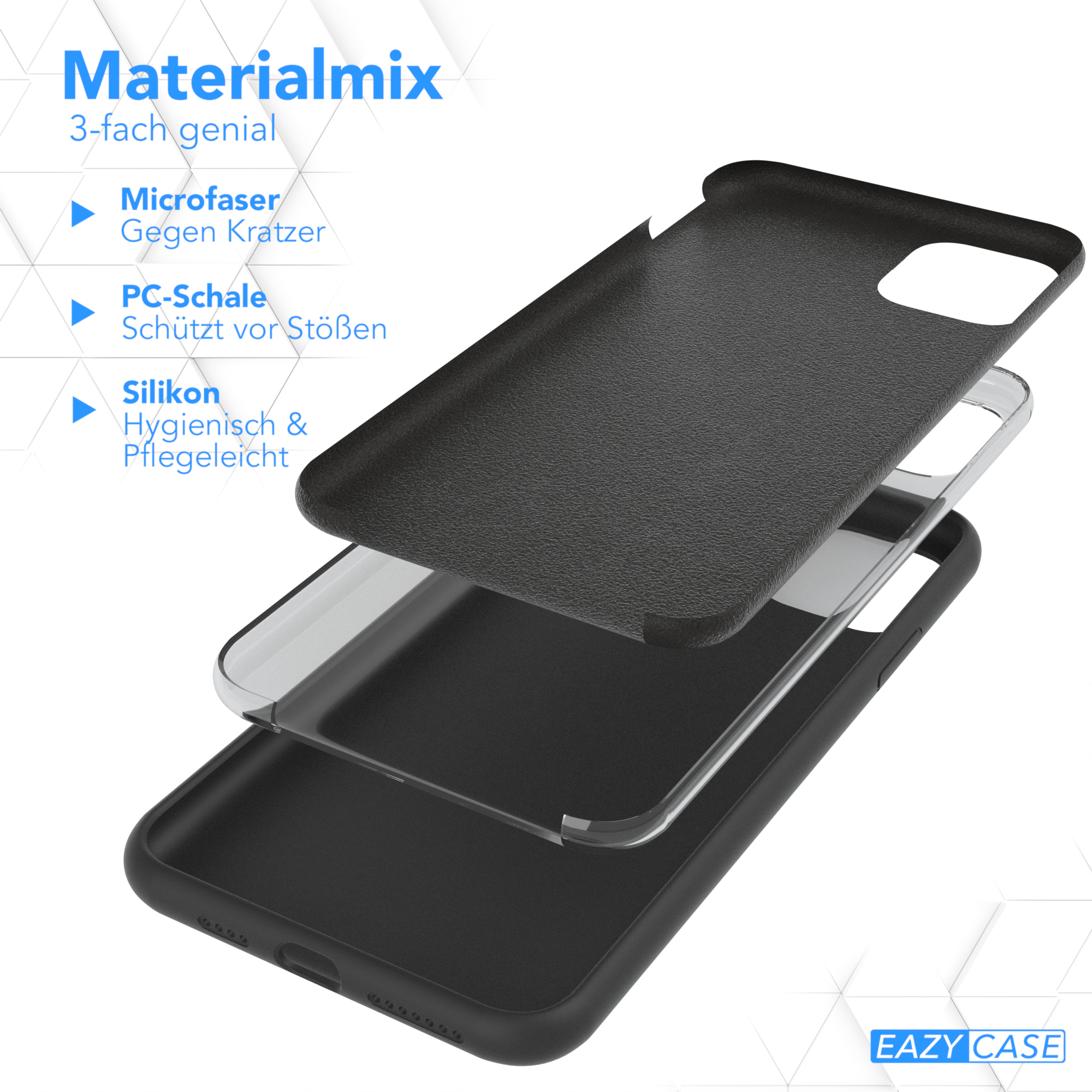 EAZY CASE Silikon Max, Handycase, Pro iPhone 11 Apple, Backcover, Premium Schwarz