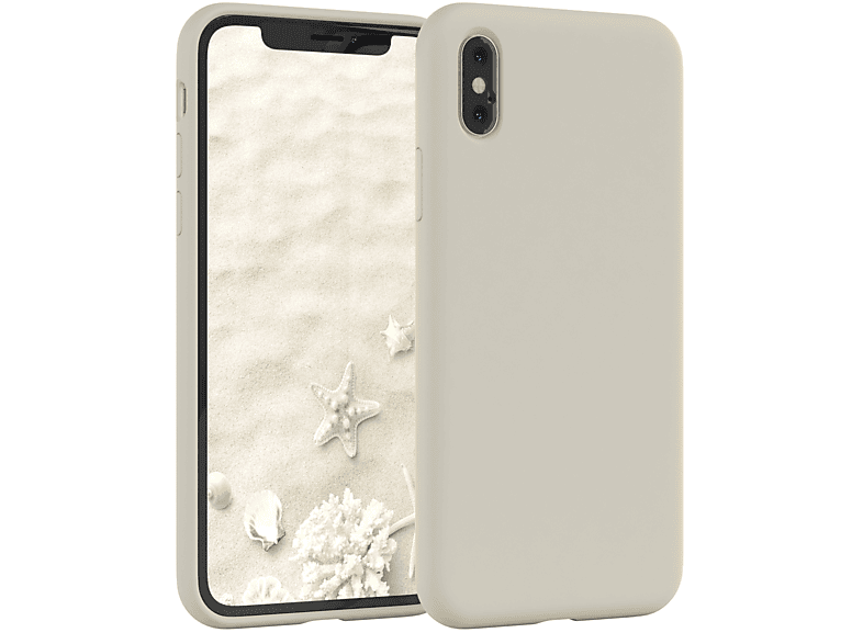 EAZY CASE Premium Silikon Backcover, Beige Apple, / Handycase, Max, iPhone XS Taupe