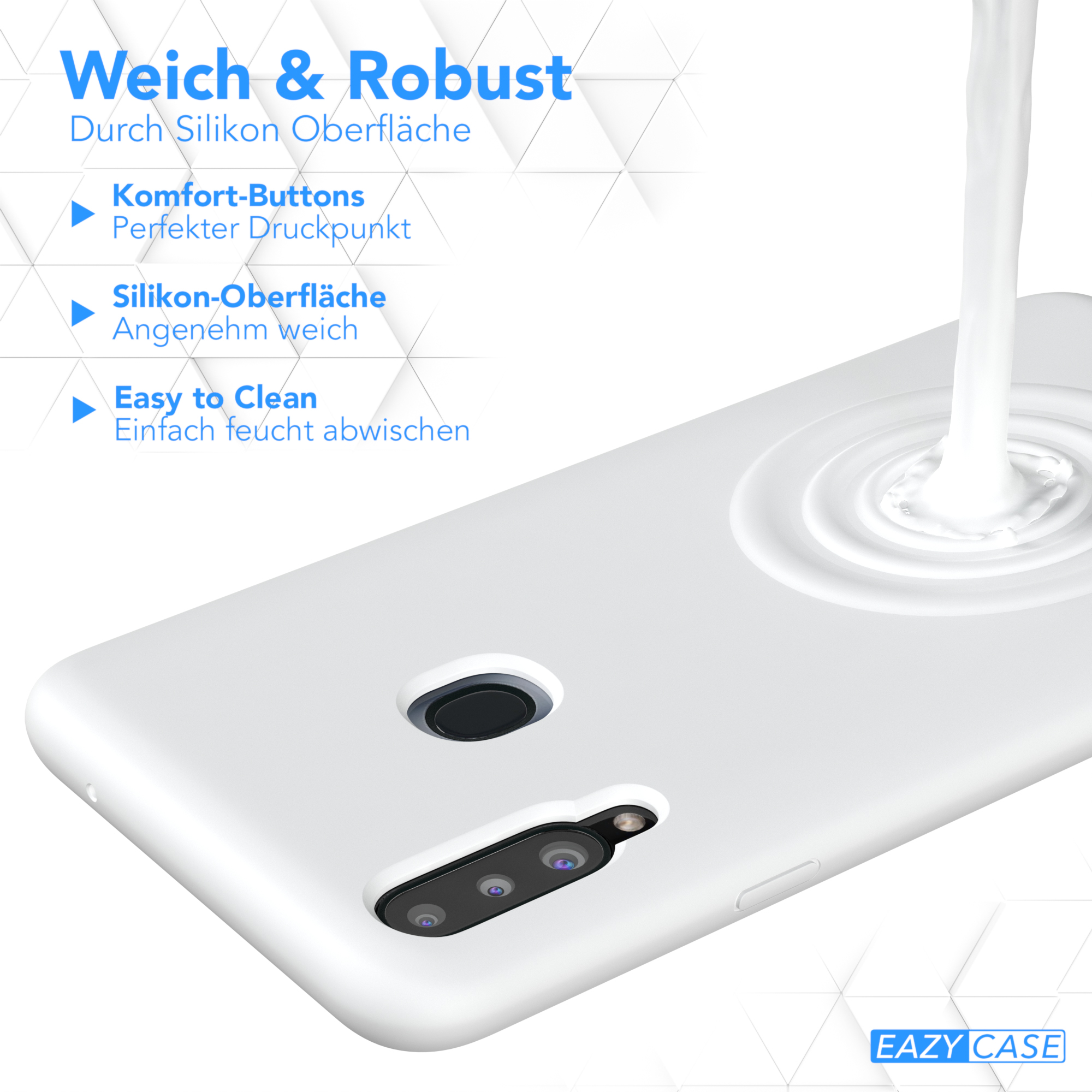 EAZY CASE Premium Weiß Galaxy A20s, Handycase, Silikon Backcover, Samsung