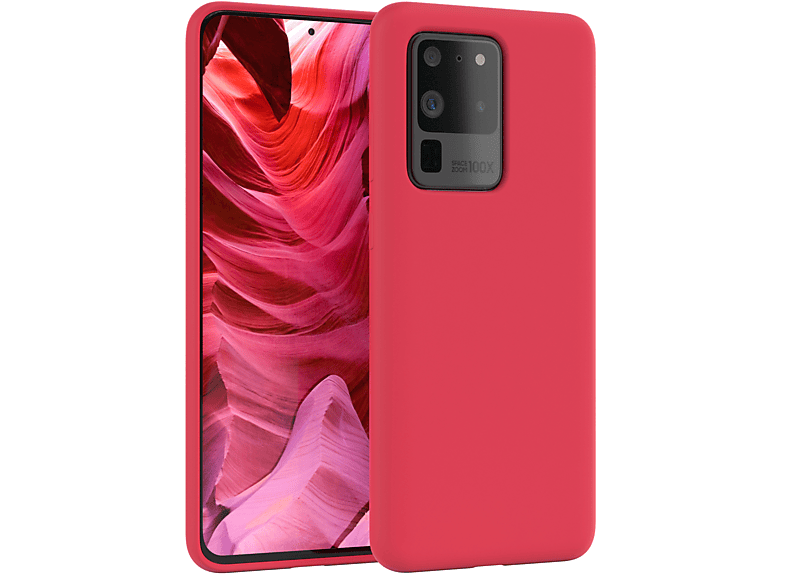 EAZY CASE Premium Silikon Rot S20 Samsung, 5G, / Ultra S20 Galaxy Handycase, Ultra / Beere Backcover