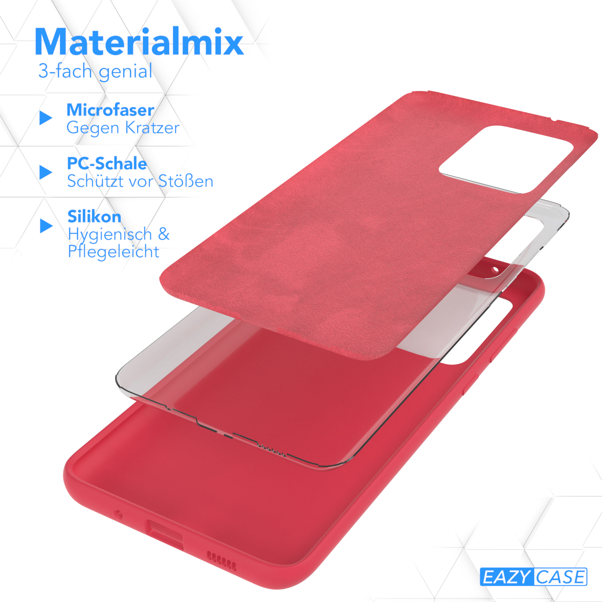 EAZY CASE Premium / Galaxy Backcover, S20 Ultra Samsung, 5G, Rot S20 Silikon / Beere Handycase, Ultra