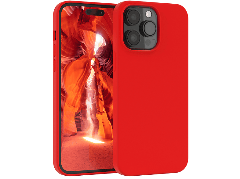 EAZY CASE Premium Silikon Handycase, Backcover, Apple, iPhone 14 Pro Max, Rot | Backcover