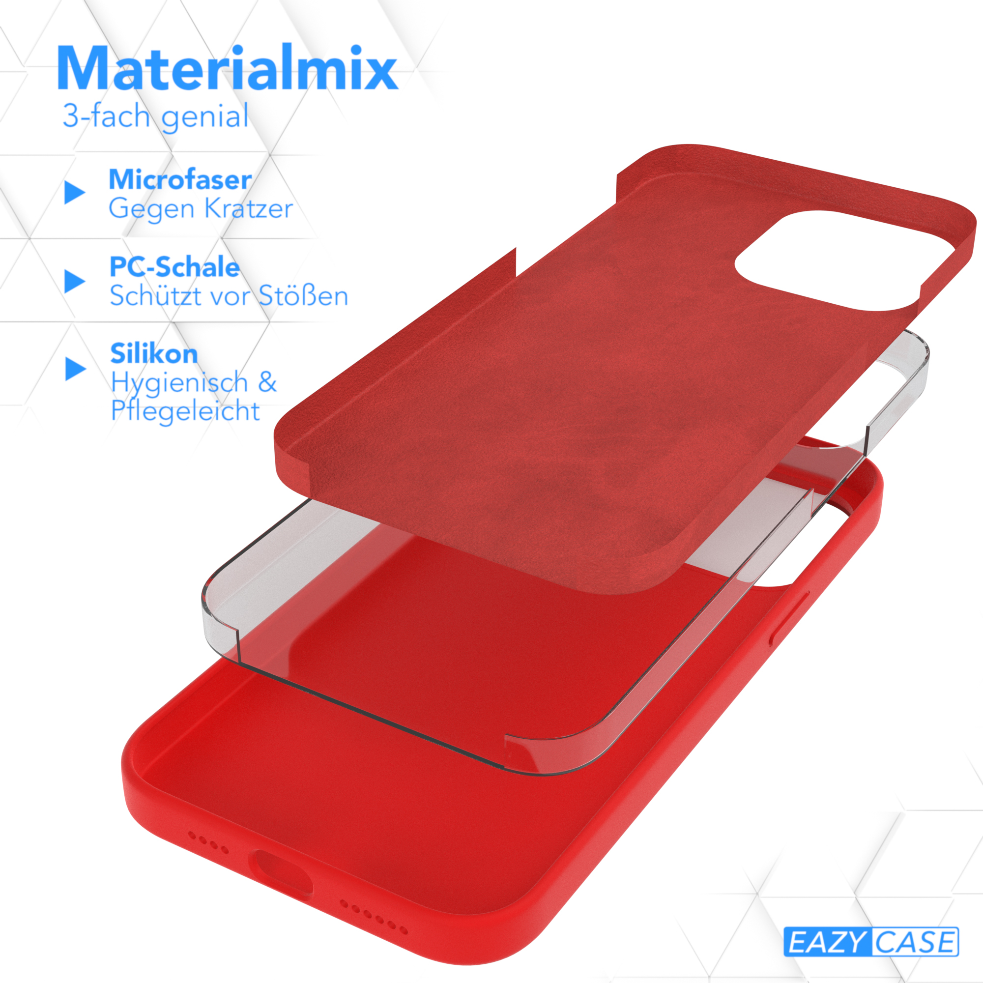 Rot Apple, Backcover, Max, 14 Handycase, EAZY Premium iPhone Pro Silikon CASE