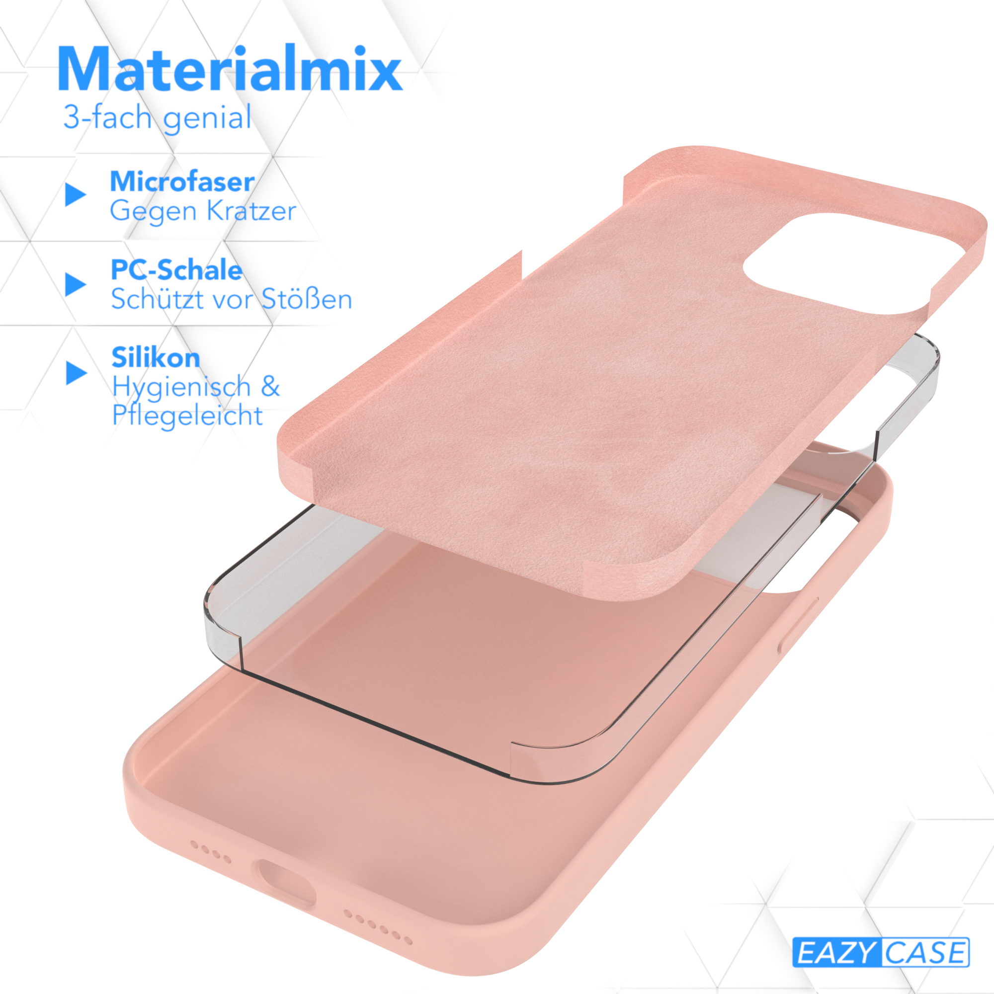 EAZY CASE Premium Silikon Altrosa Handycase, Max, 14 / Pro Rosa Apple, Backcover, iPhone