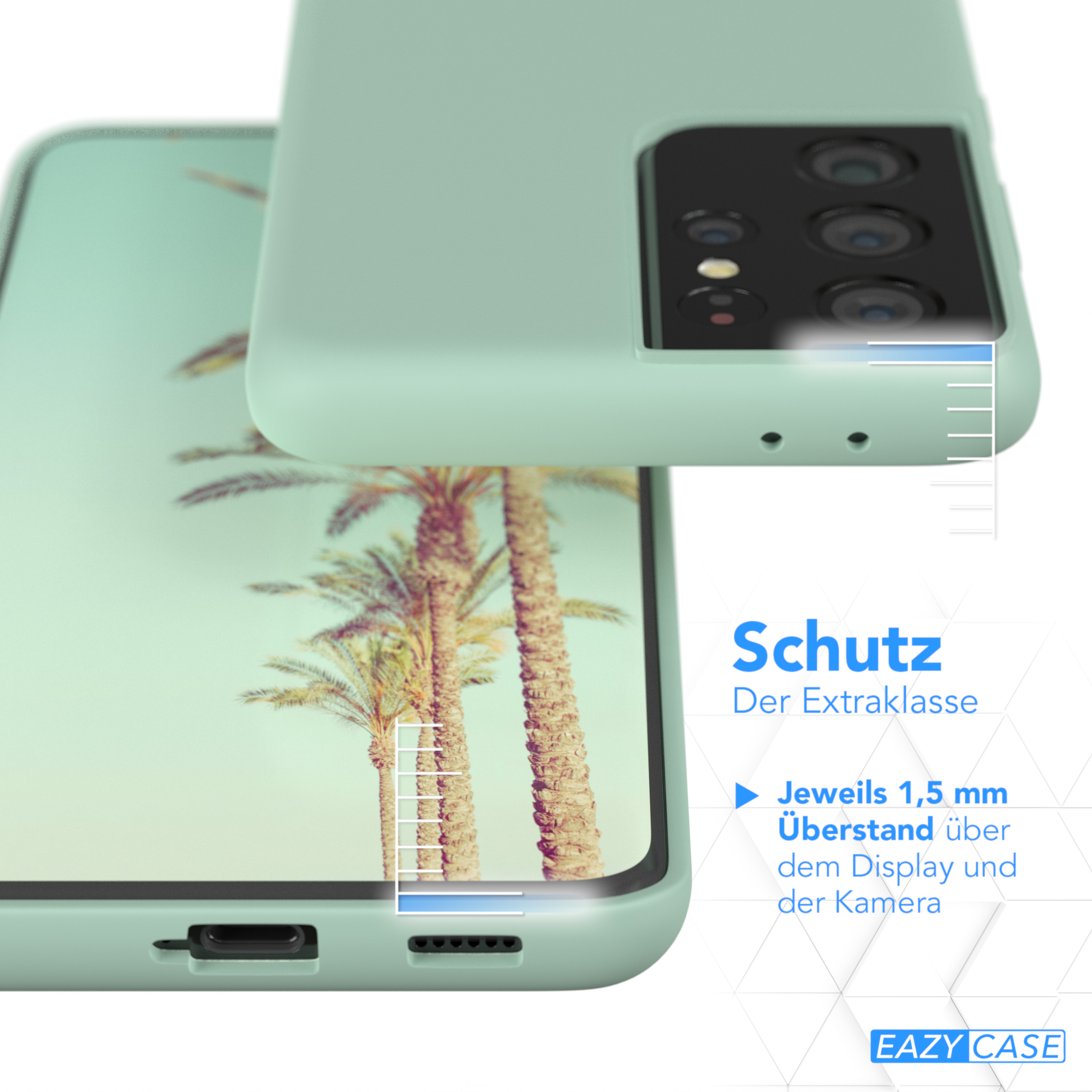 Samsung, Backcover, Ultra Grün S21 CASE Premium Silikon Mint Galaxy EAZY 5G, Handycase,