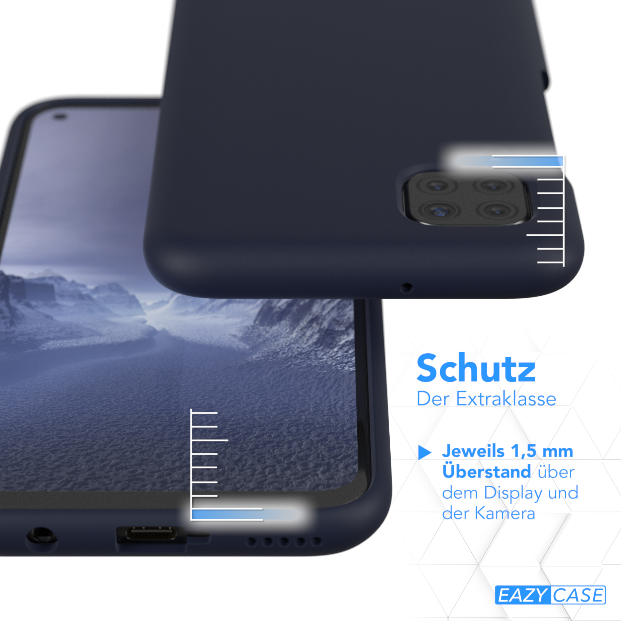 EAZY CASE Handycase, Lite, Silikon Premium / P40 Blau Huawei, Nachtblau Backcover
