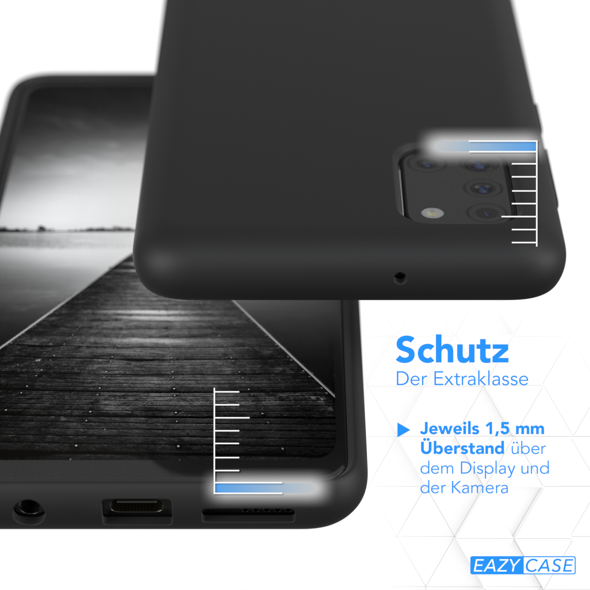 EAZY CASE Premium Silikon Samsung, Schwarz Handycase, Backcover, Galaxy A31