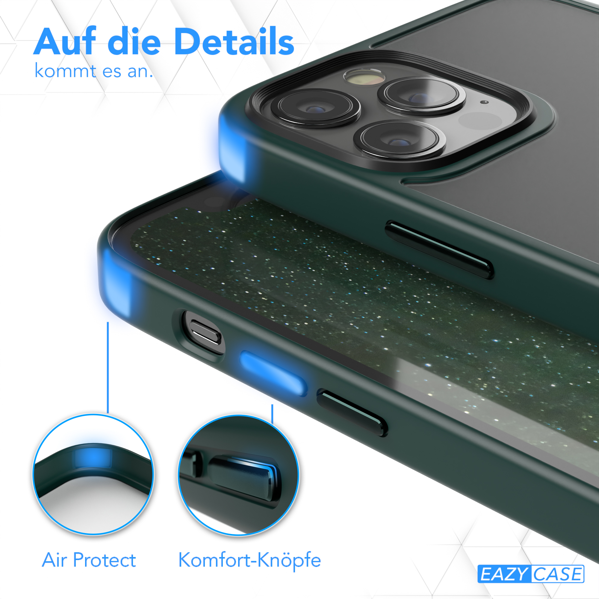 / CASE Pro, Apple, Outdoor Case iPhone Backcover, Matt, EAZY / 12 12 Grün Nachtgrün
