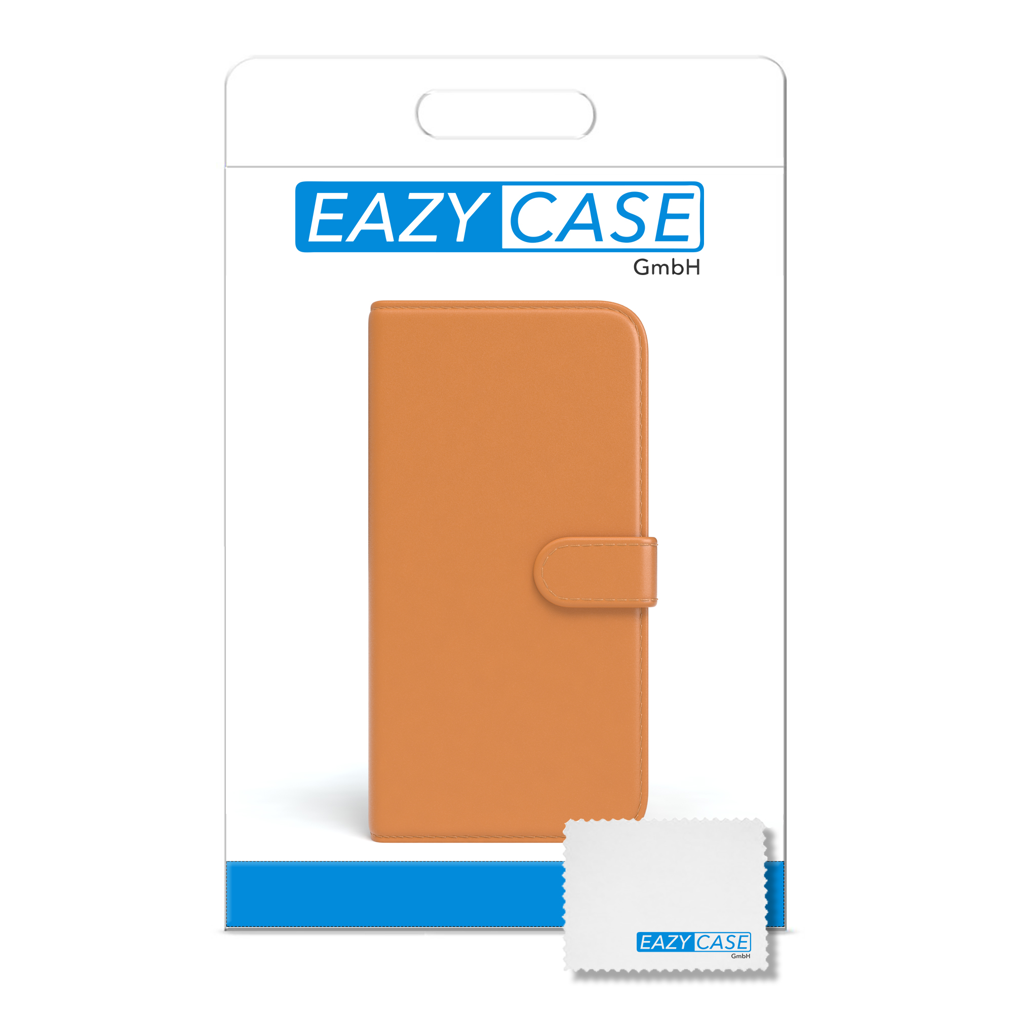 EAZY CASE Bookstyle Klapphülle Apple, Orange Kartenfach, iPhone mit XR, Bookcover