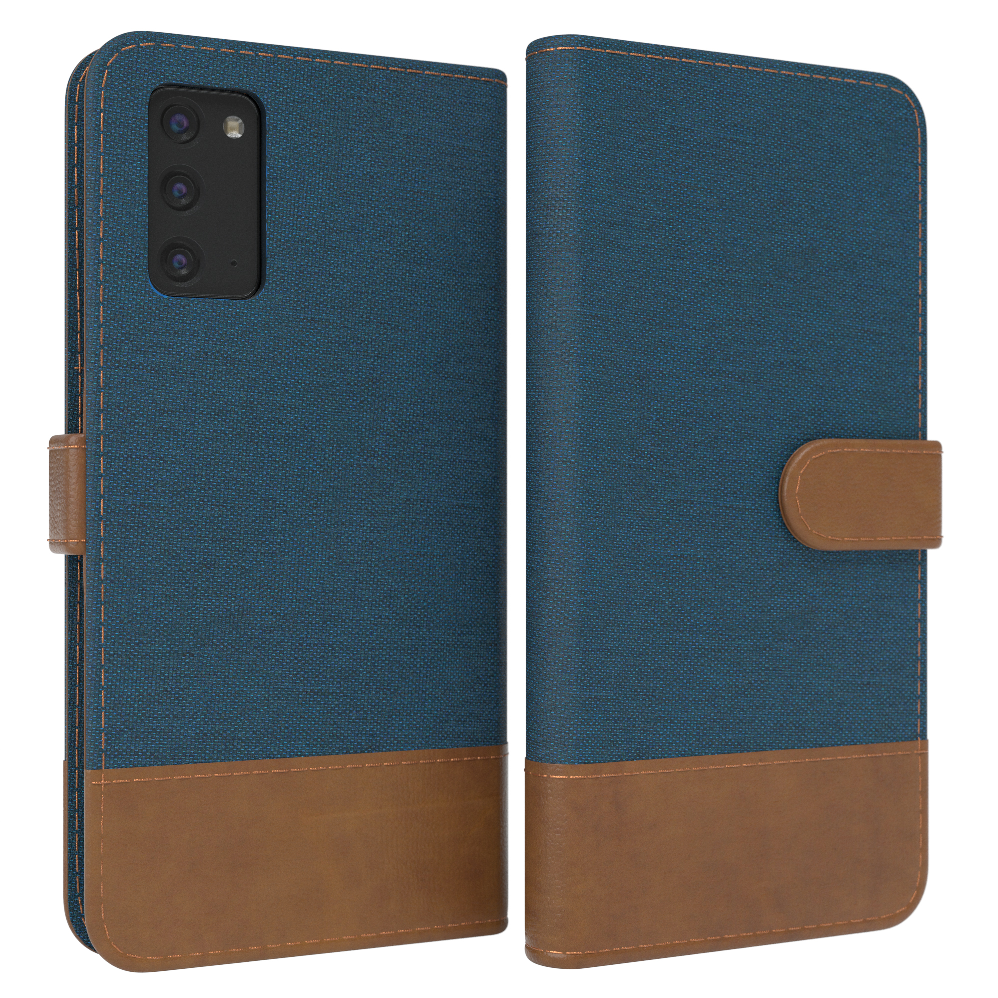 EAZY CASE / Note Samsung, Klapphülle Kartenfach, Bookcover, Bookstyle Blau Jeans 20 20 5G, mit Galaxy Note