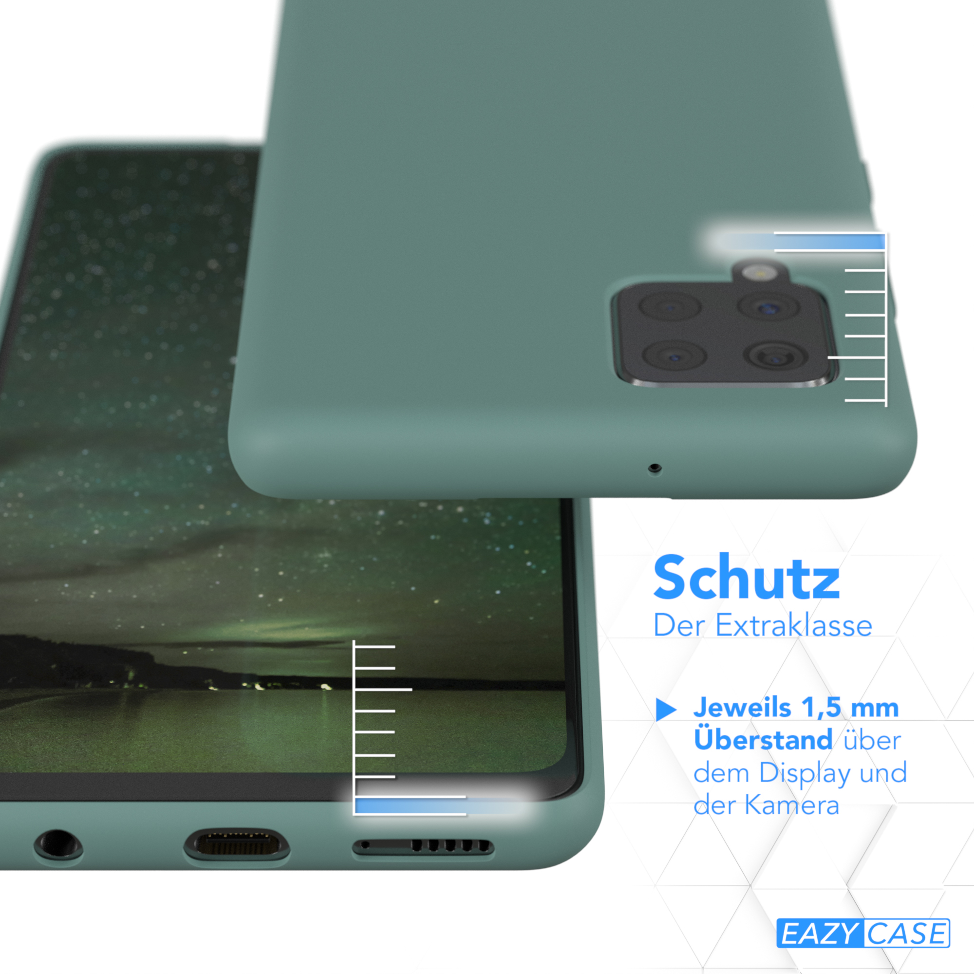 EAZY CASE Premium Silikon Handycase, Samsung, Nachtgrün 5G, A42 Grün Galaxy / Backcover