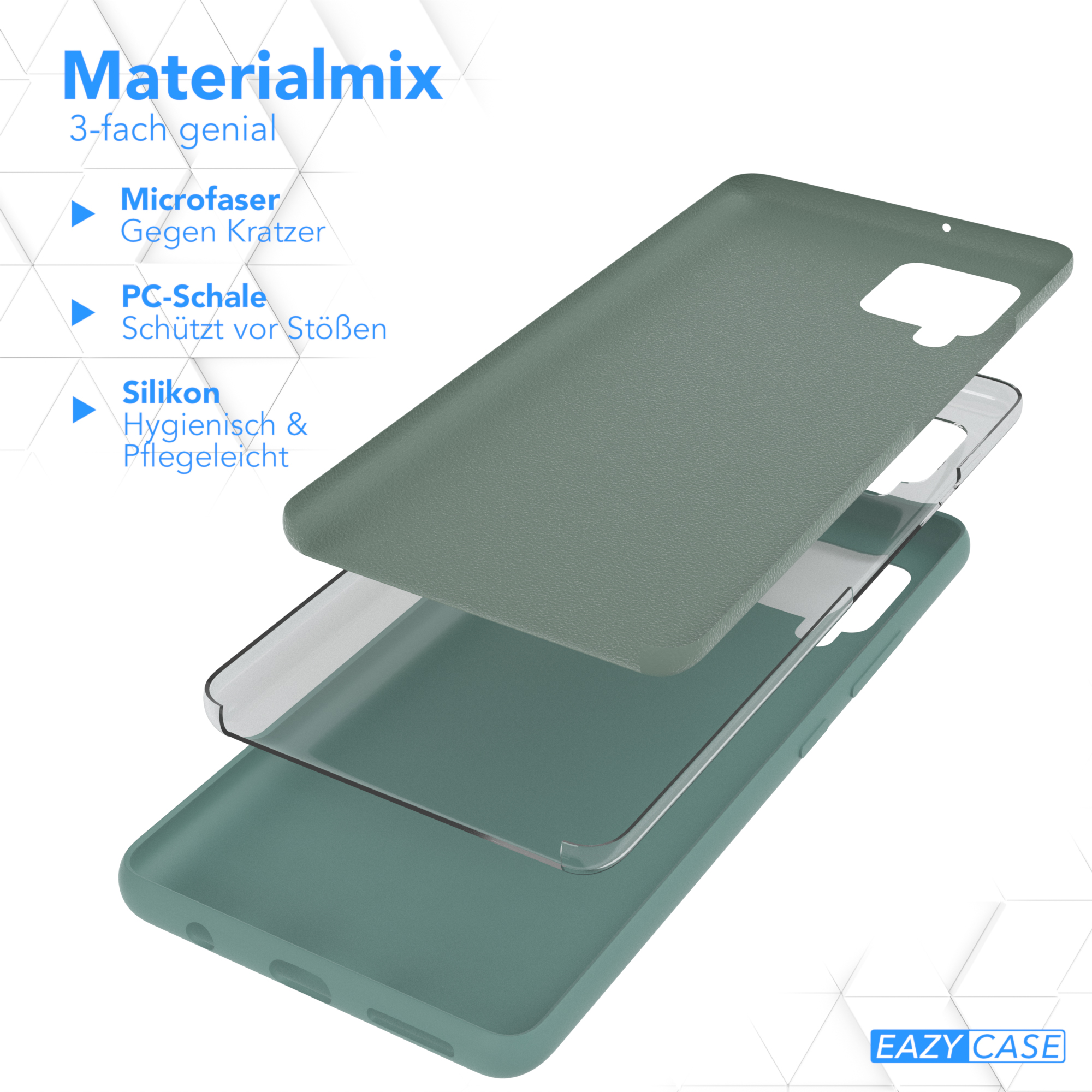 EAZY CASE Handycase, Samsung, Galaxy Grün A42 / 5G, Backcover, Silikon Nachtgrün Premium
