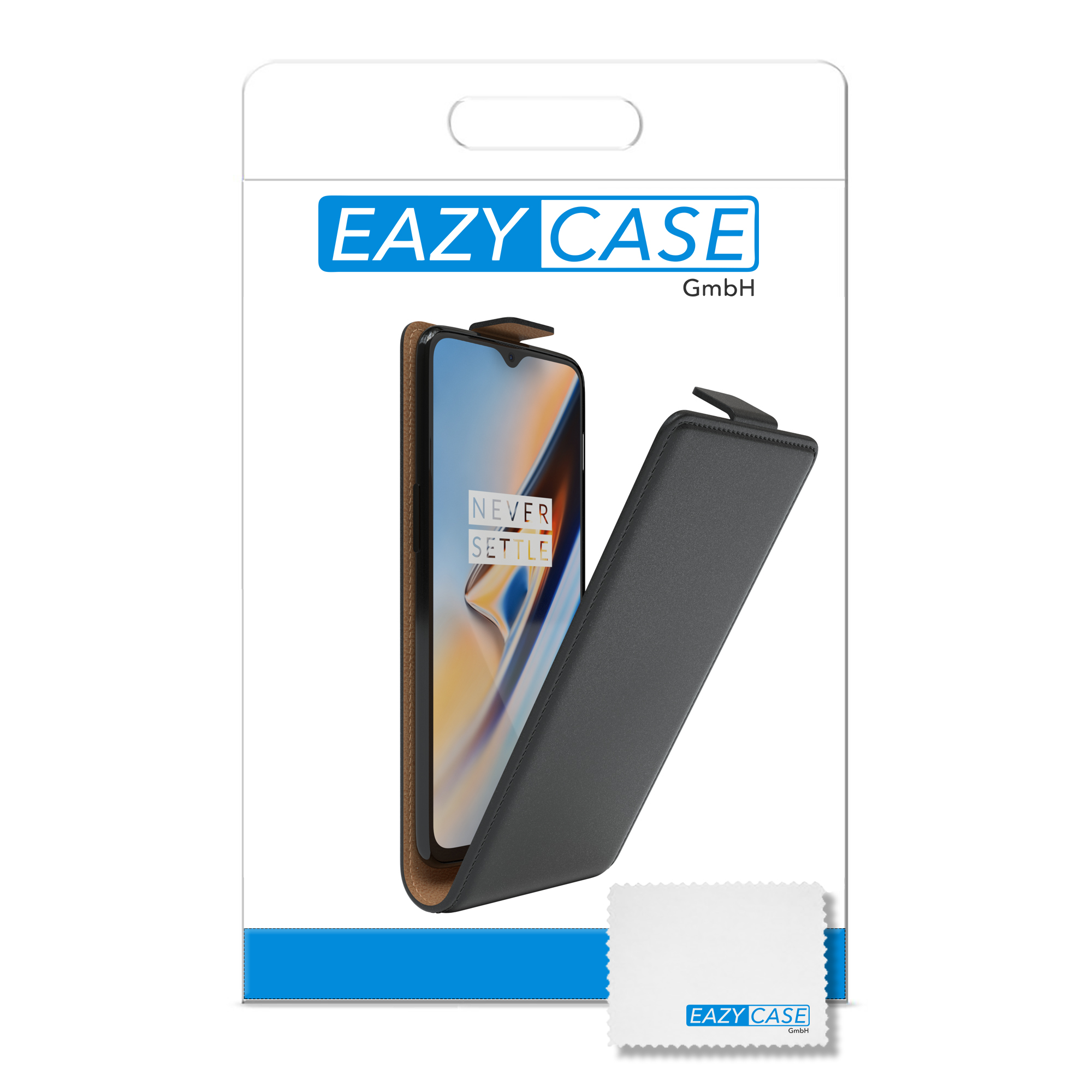 EAZY CASE Flipcase, Cover, Plus OnePlus, 6T, One Schwarz Flip