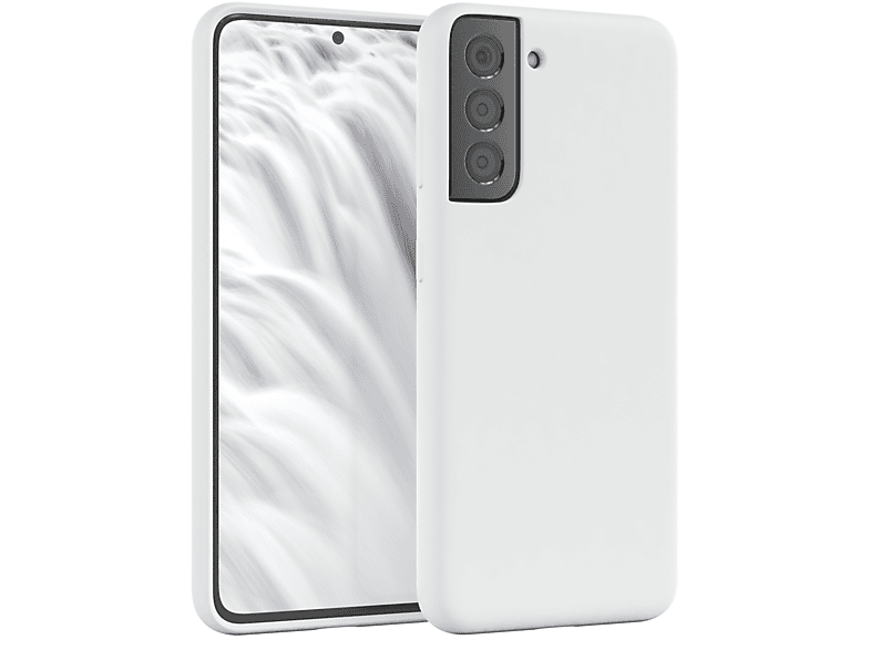 EAZY CASE Premium Silikon Handycase, Galaxy Backcover, S21 Samsung, Weiß 5G