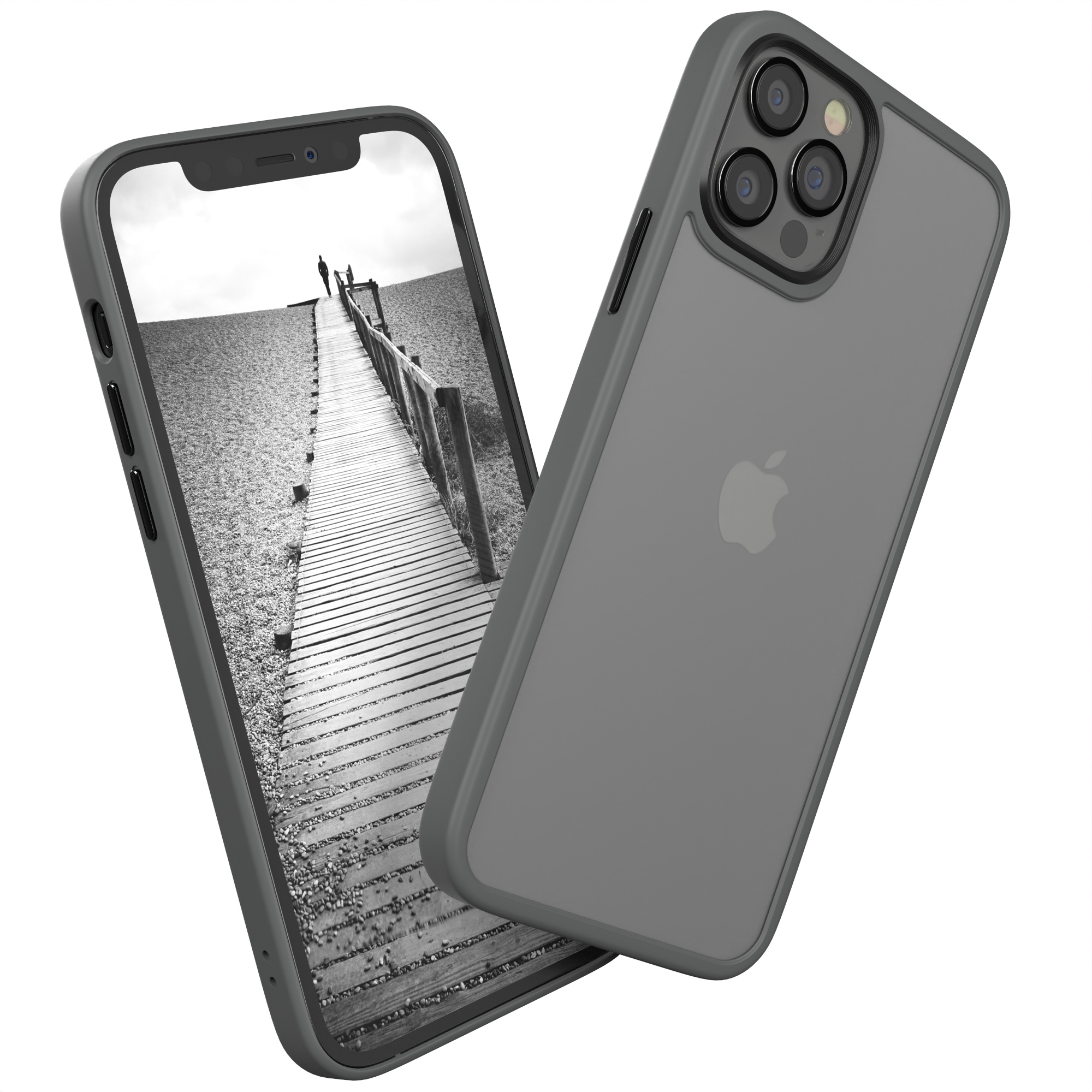 iPhone Matt, 12 / EAZY Case CASE Pro, Backcover, Apple, Grau Outdoor 12
