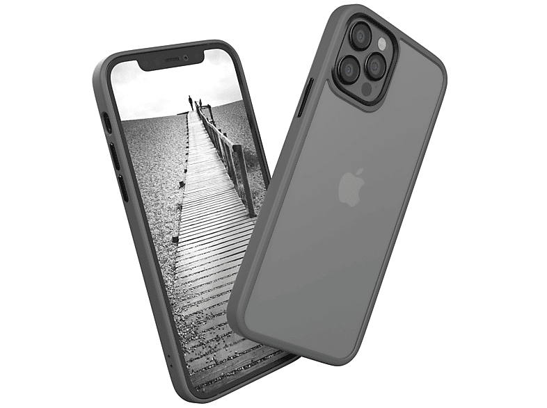 CASE Outdoor EAZY Backcover, 12 / Matt, Pro, Grau iPhone Apple, Case 12