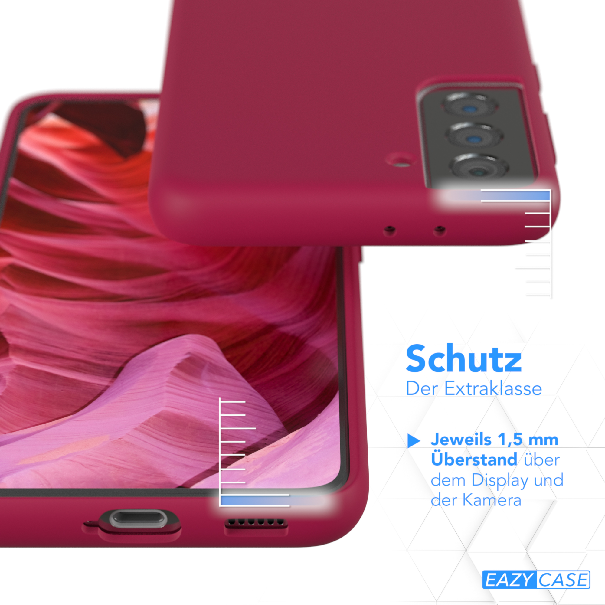 EAZY CASE Premium Samsung, Backcover, S21 Silikon Beere Galaxy 5G, / Handycase, Rot