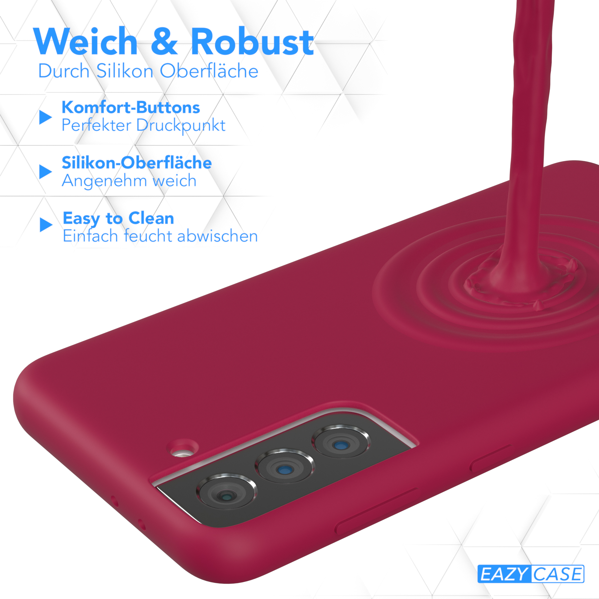 EAZY CASE Premium Samsung, Backcover, S21 Silikon Beere Galaxy 5G, / Handycase, Rot