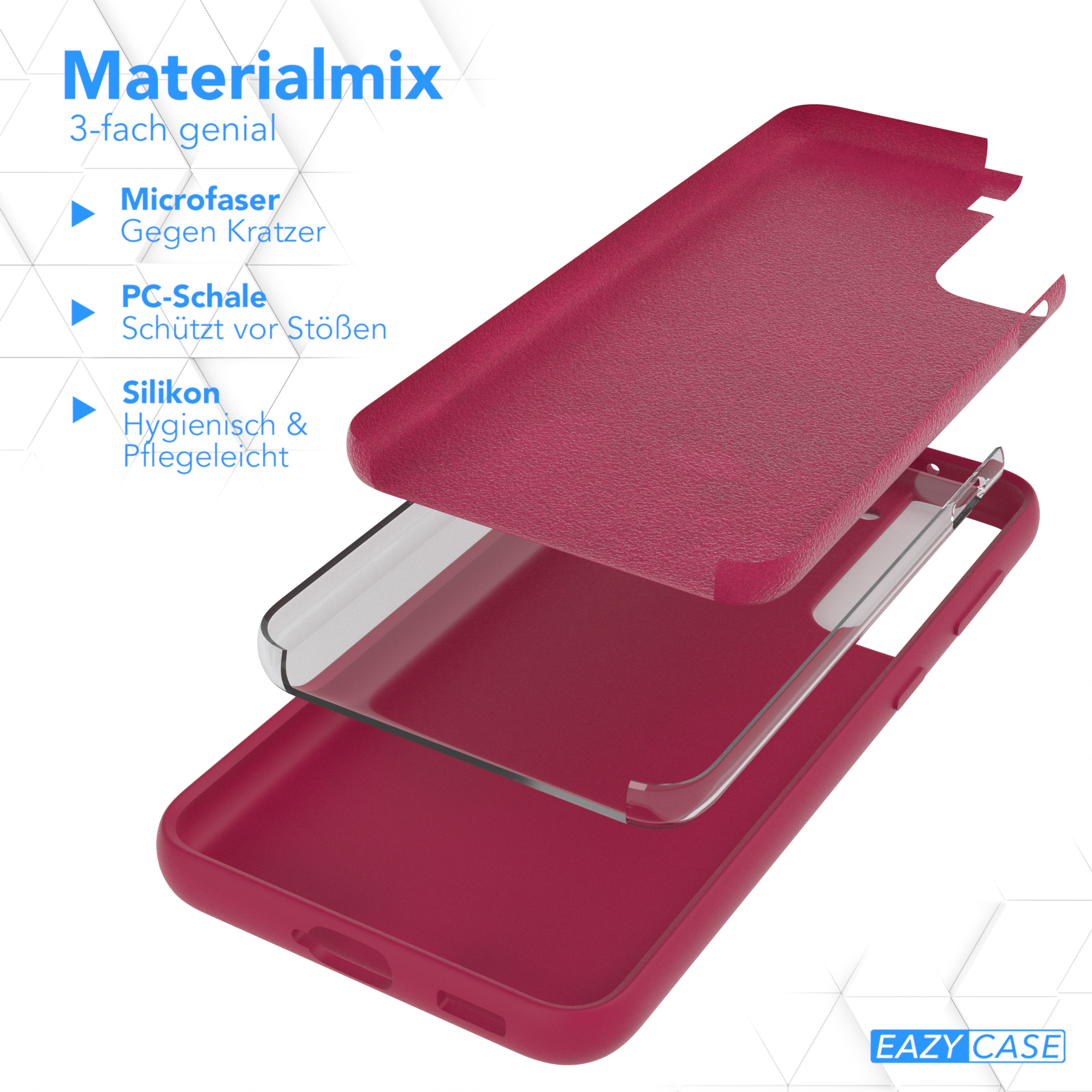 EAZY CASE Premium Samsung, Backcover, S21 Silikon Beere Galaxy 5G, / Handycase, Rot