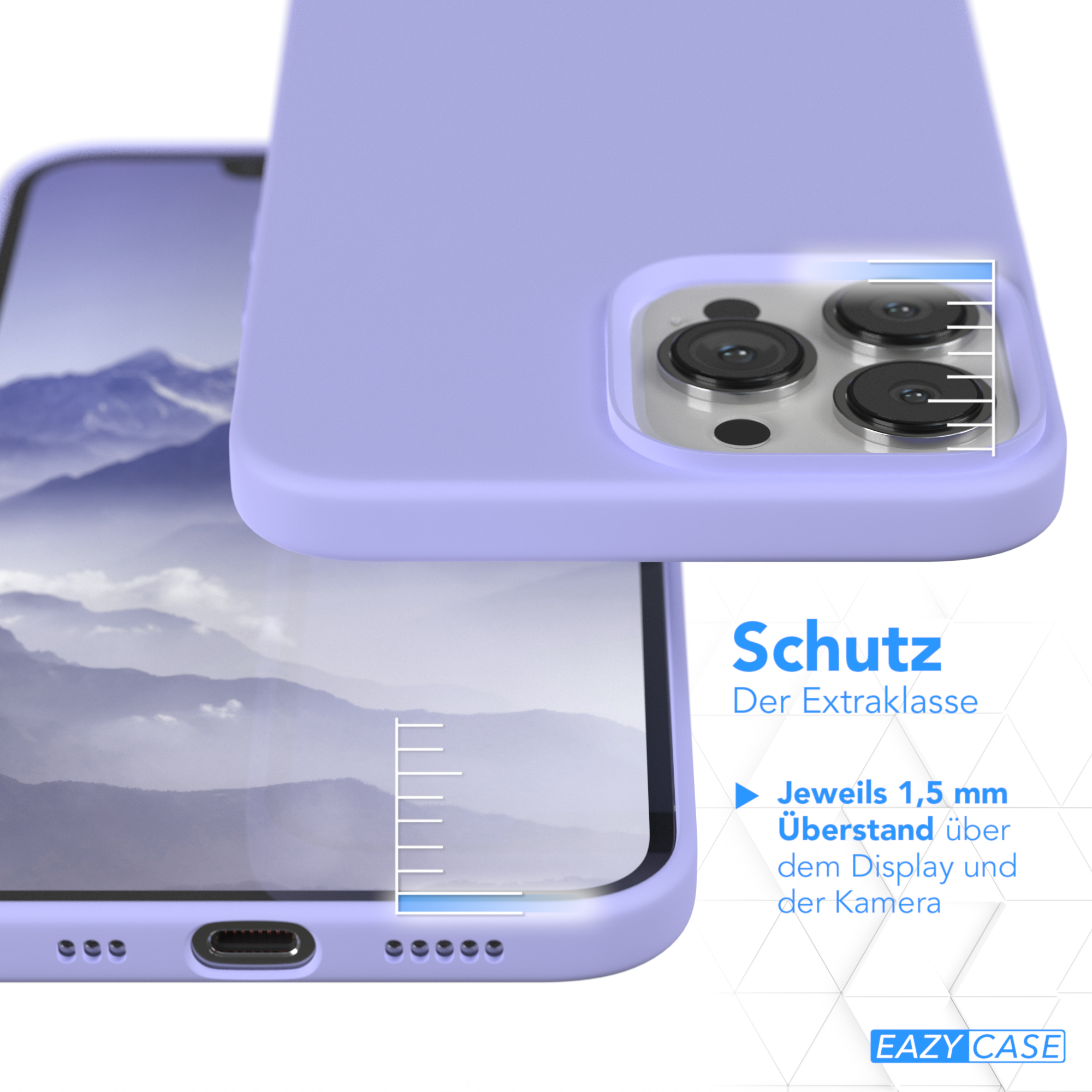 Max, EAZY Backcover, Silikon Lavendel Lila Apple, iPhone Pro / Violett Handycase, CASE Premium 13