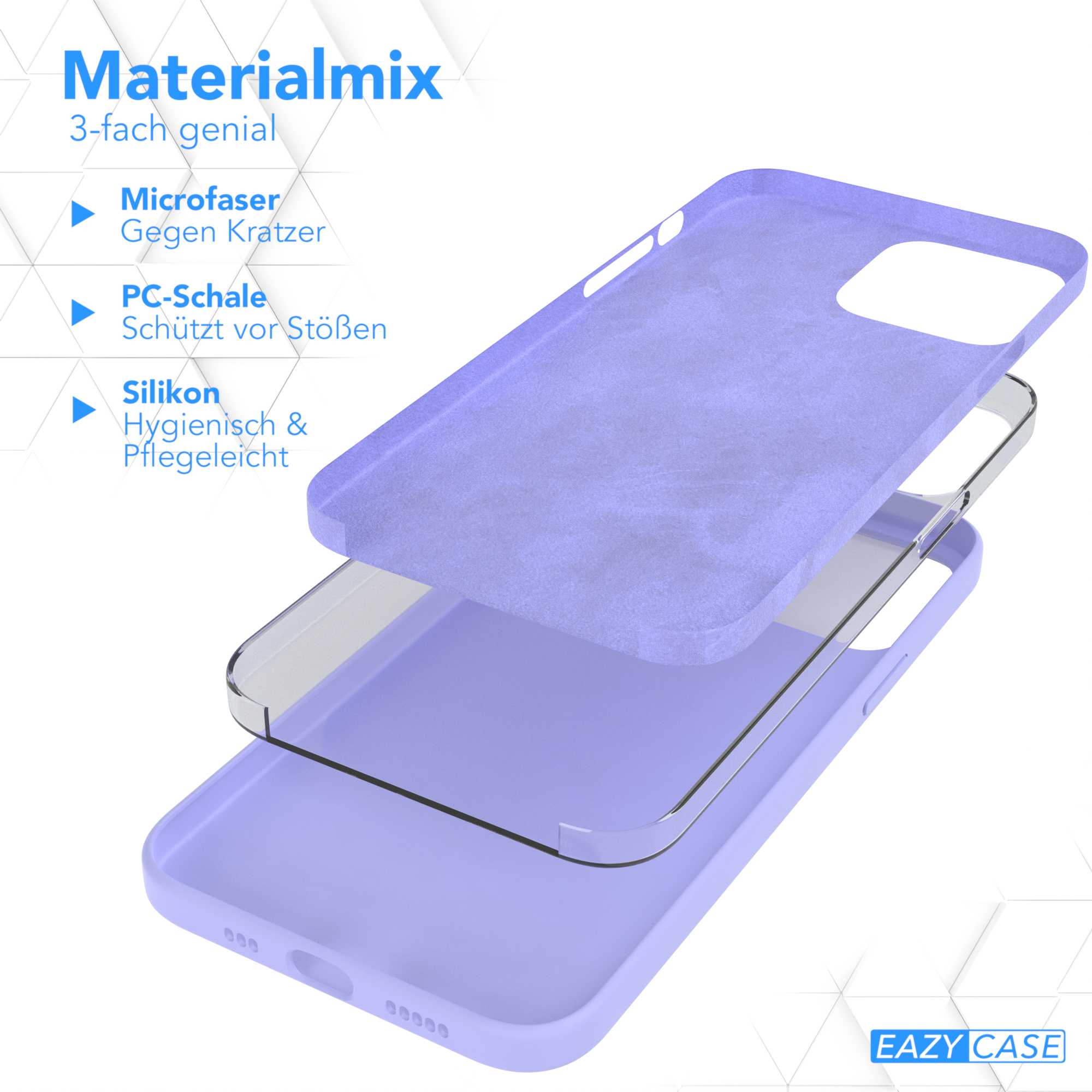 EAZY CASE Premium Backcover, Max, Handycase, Silikon Pro / iPhone 13 Violett Lila Lavendel Apple