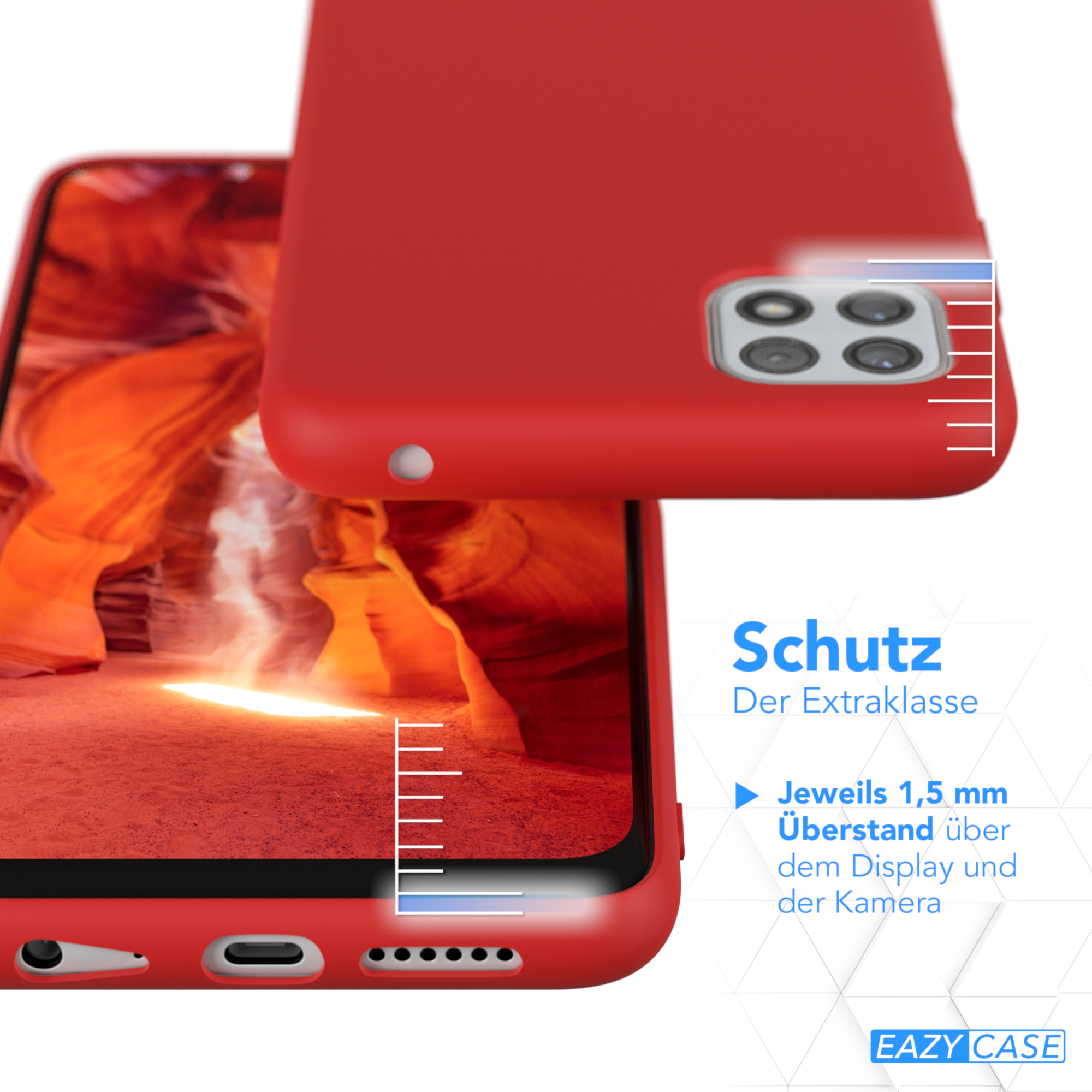 EAZY CASE Premium Handycase, Rot Samsung, Backcover, Silikon A22 5G, Galaxy
