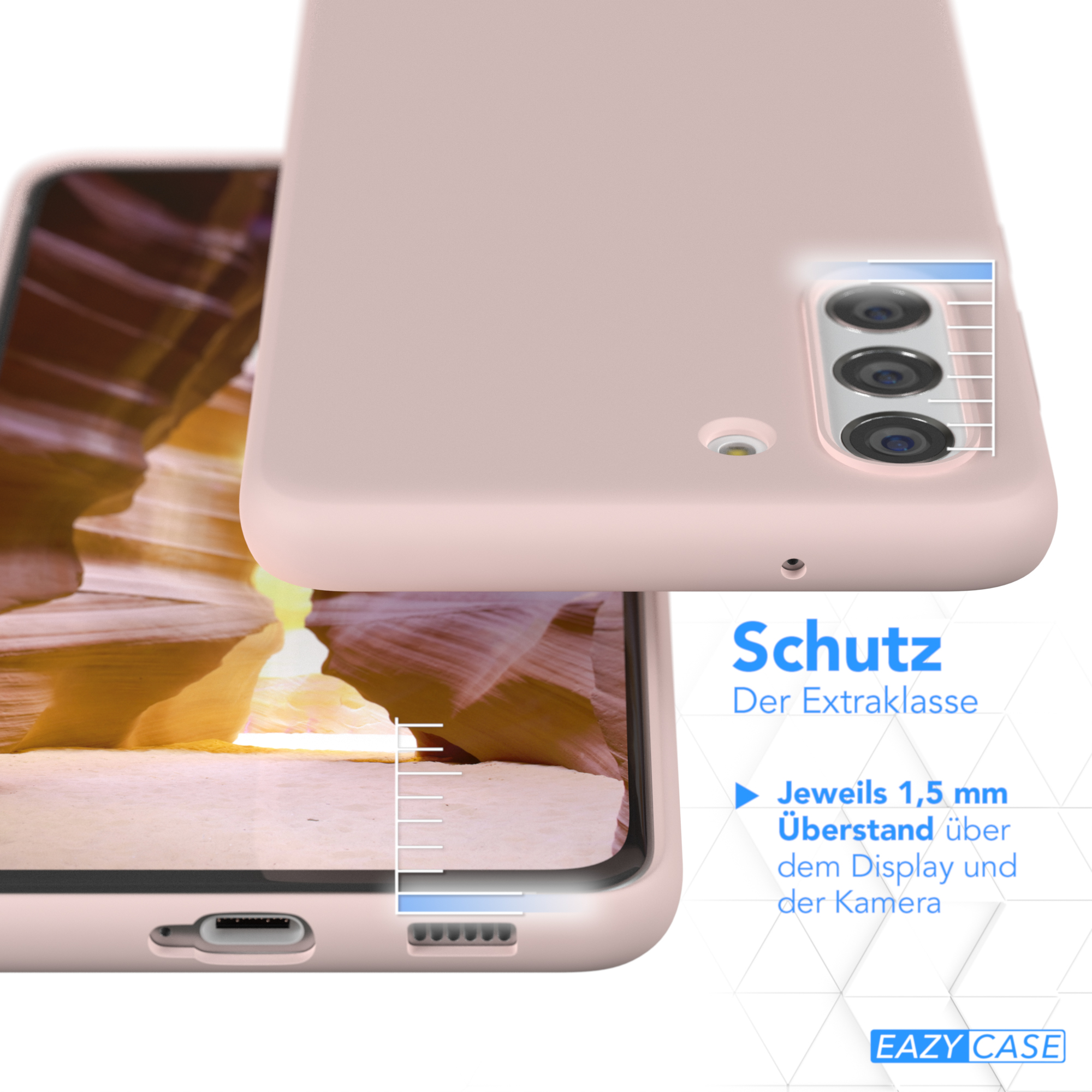 Premium / 5G, CASE S21 Rosa FE Backcover, EAZY Samsung, Handycase, Galaxy Silikon Altrosa