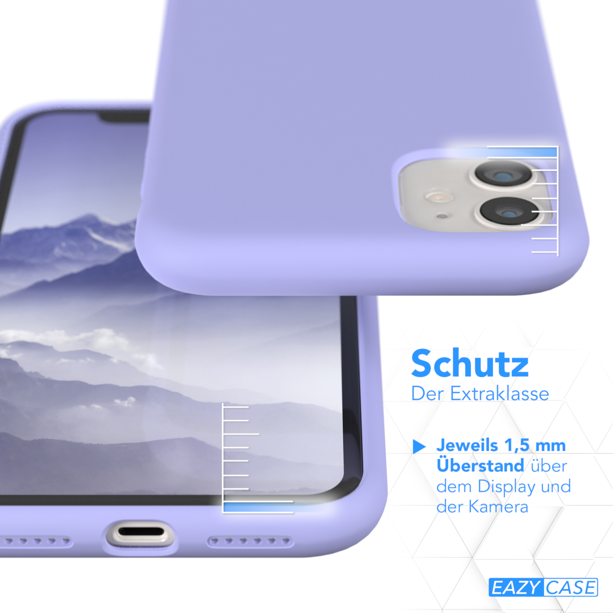 EAZY CASE Premium Silikon Handycase, Violett 11, Apple, iPhone / Lavendel Lila Backcover