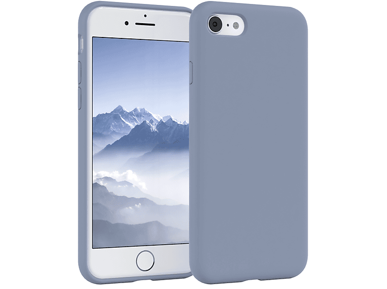EAZY CASE Premium Silikon Handycase, Backcover, Apple, iPhone SE 2022 / SE 2020, iPhone 7 / 8, Eis Blau