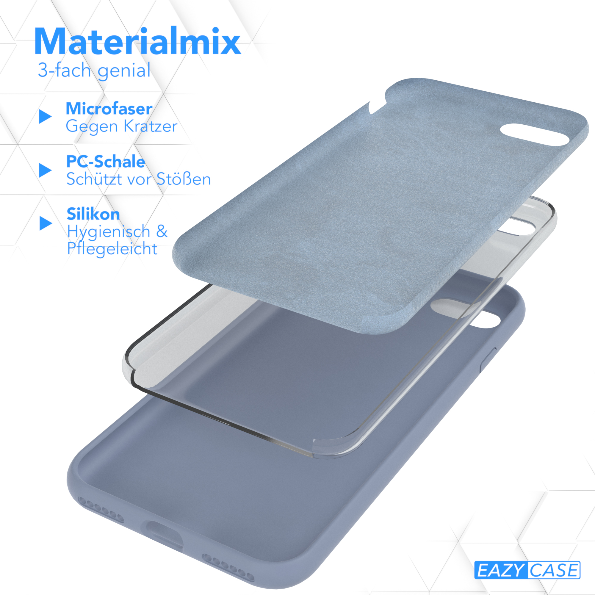 EAZY CASE Premium iPhone / / 7 2022 Backcover, Handycase, 8, Eis Blau Silikon 2020, SE SE Apple, iPhone