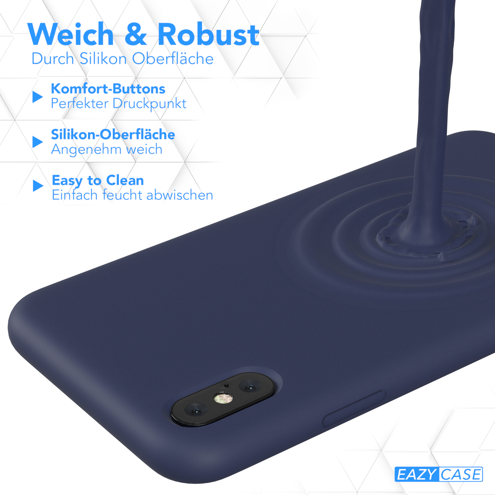 EAZY CASE Blau XS, Backcover, X Nachtblau Premium Silikon Handycase, Apple, iPhone / /