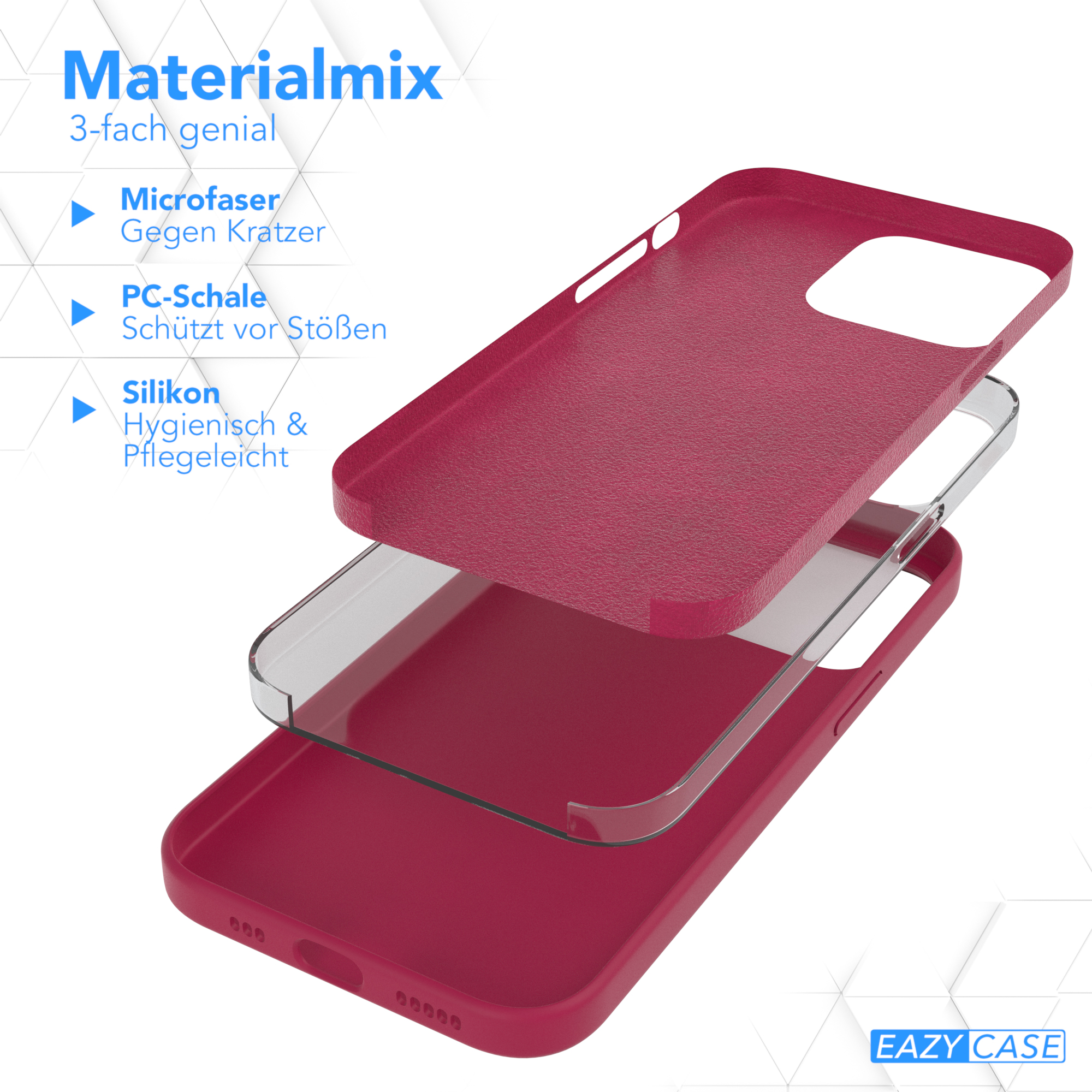 EAZY CASE Premium Silikon Handycase, 13 Pro, iPhone Beere Apple, / Backcover, Rot
