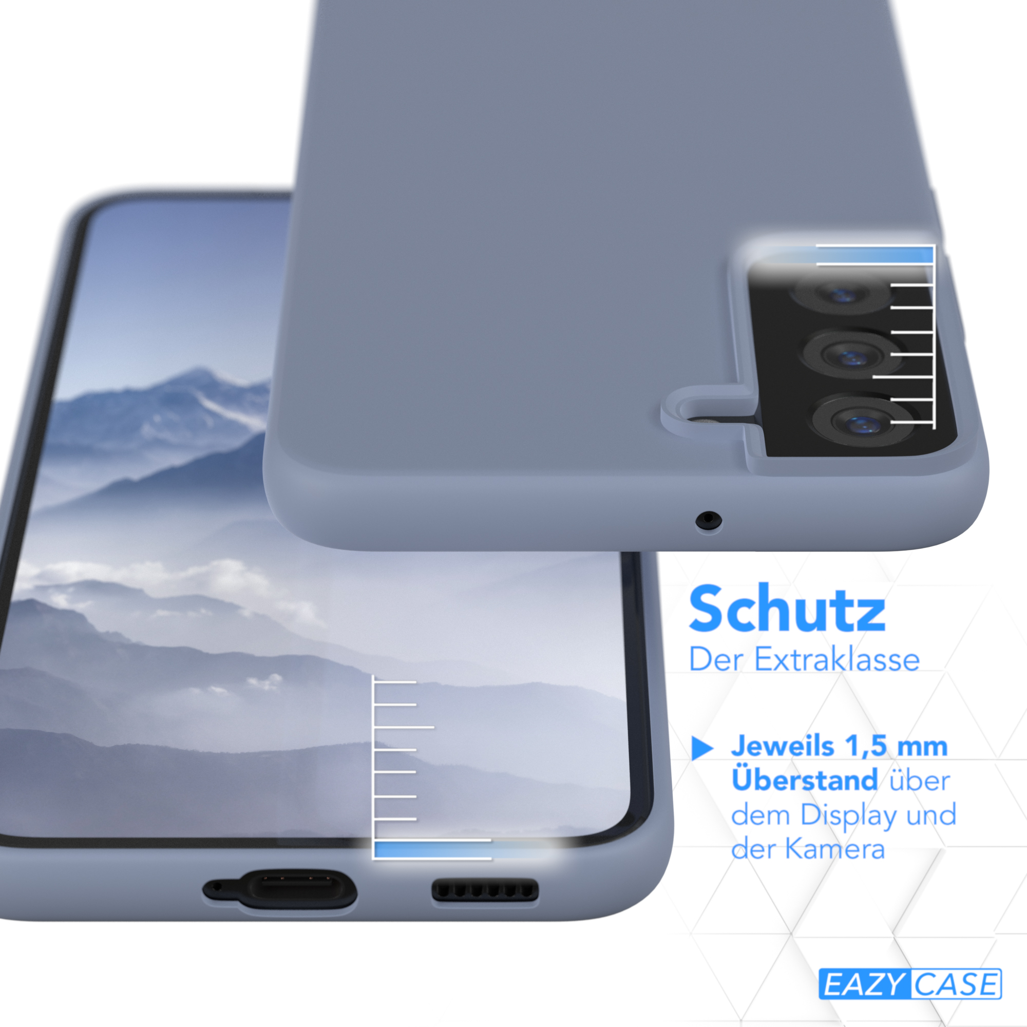 CASE Blau Premium 5G, Backcover, Handycase, Samsung, EAZY Silikon S22 Galaxy Eis