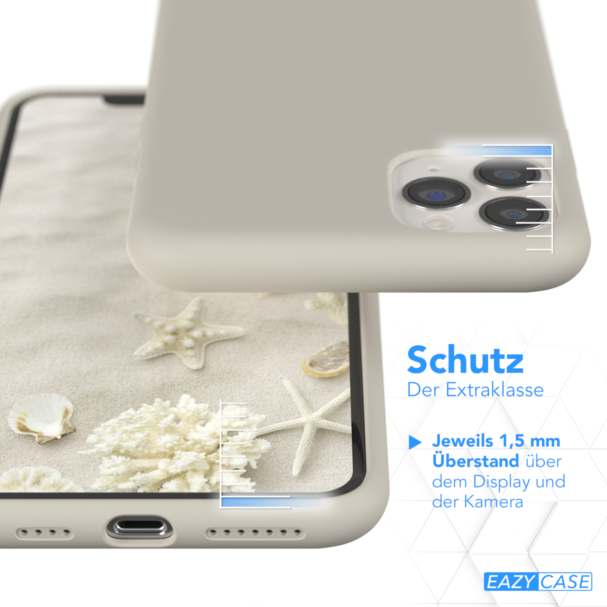 EAZY CASE Premium Silikon Handycase, Apple, Backcover, / Beige 11 iPhone Pro Max, Taupe