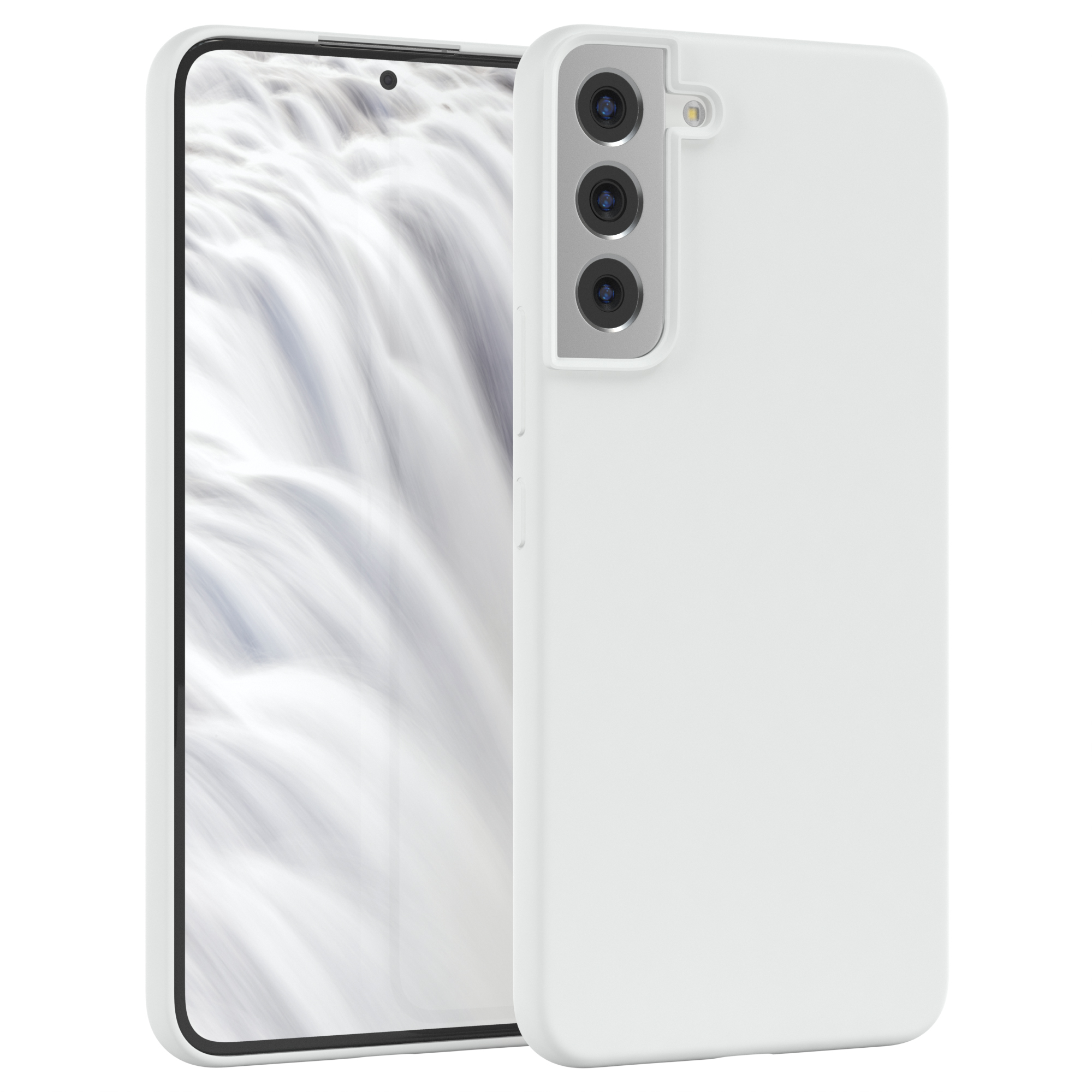 EAZY CASE Premium Silikon Handycase, S22 5G, Samsung, Plus Weiß Galaxy Backcover