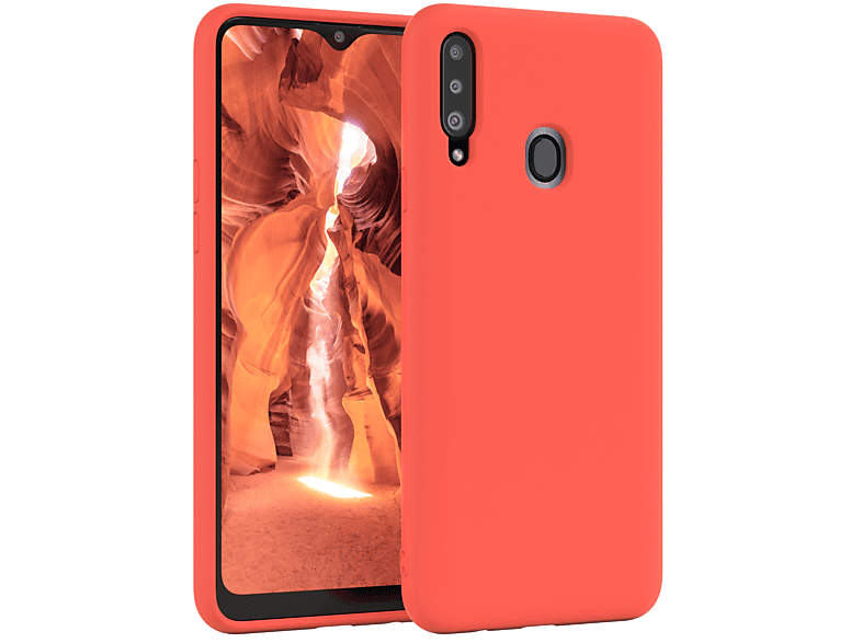 EAZY CASE Premium Silikon Handycase, Backcover, Samsung, Galaxy A20s, Orange / Koralle | Backcover