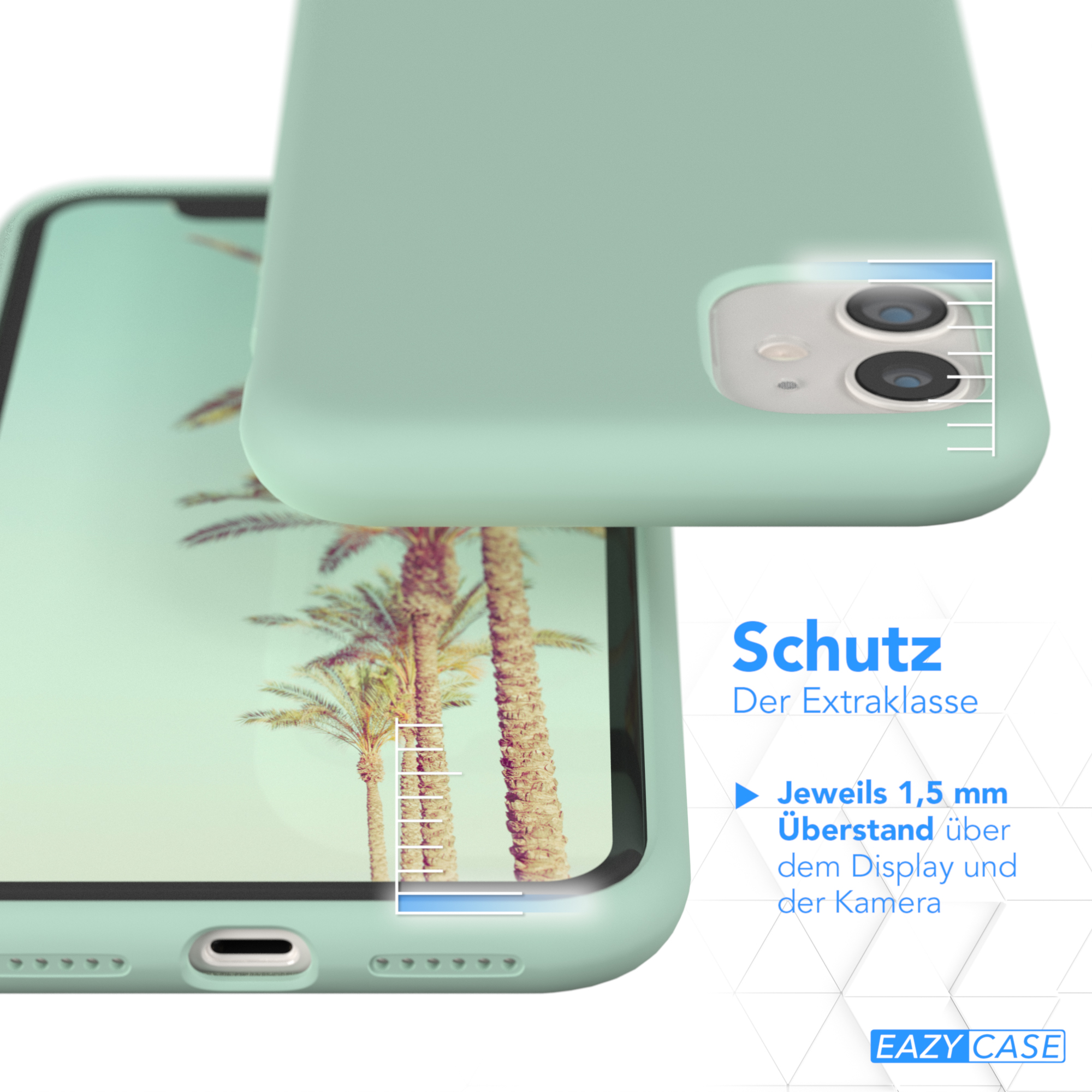 EAZY CASE Premium Silikon Handycase, Apple, Mint Grün 11, Backcover, iPhone