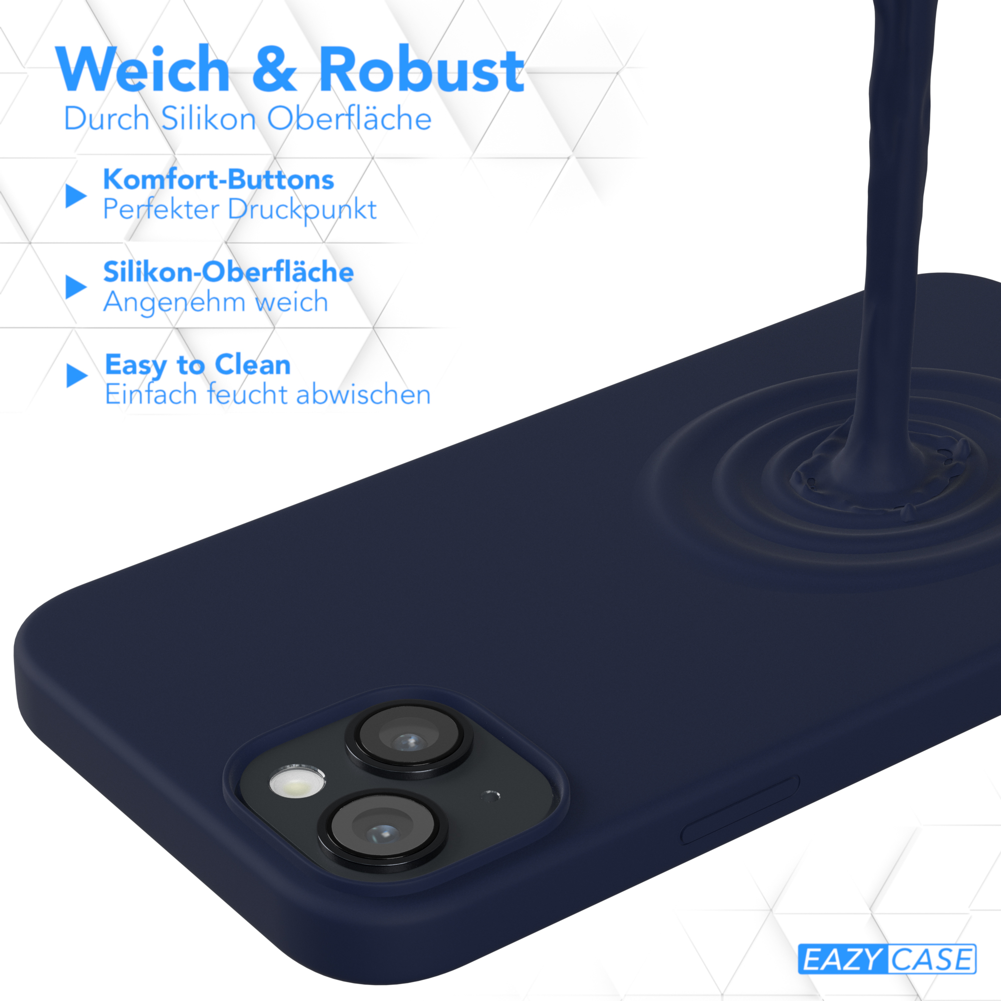 EAZY CASE Blau Silikon Backcover, Apple, / Premium Nachtblau Plus, iPhone 14 Handycase