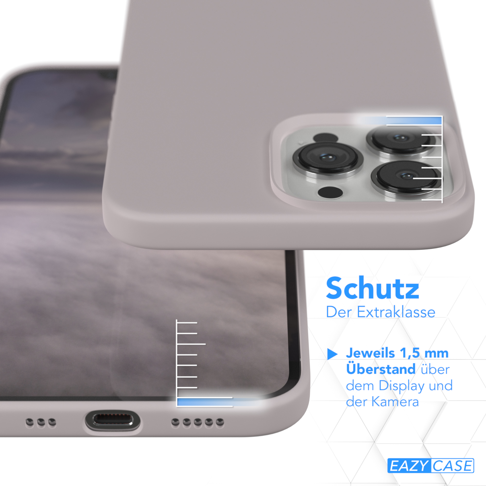 EAZY CASE Premium Silikon iPhone Pro Rosa Handycase, Backcover, Max, Apple, Braun 13
