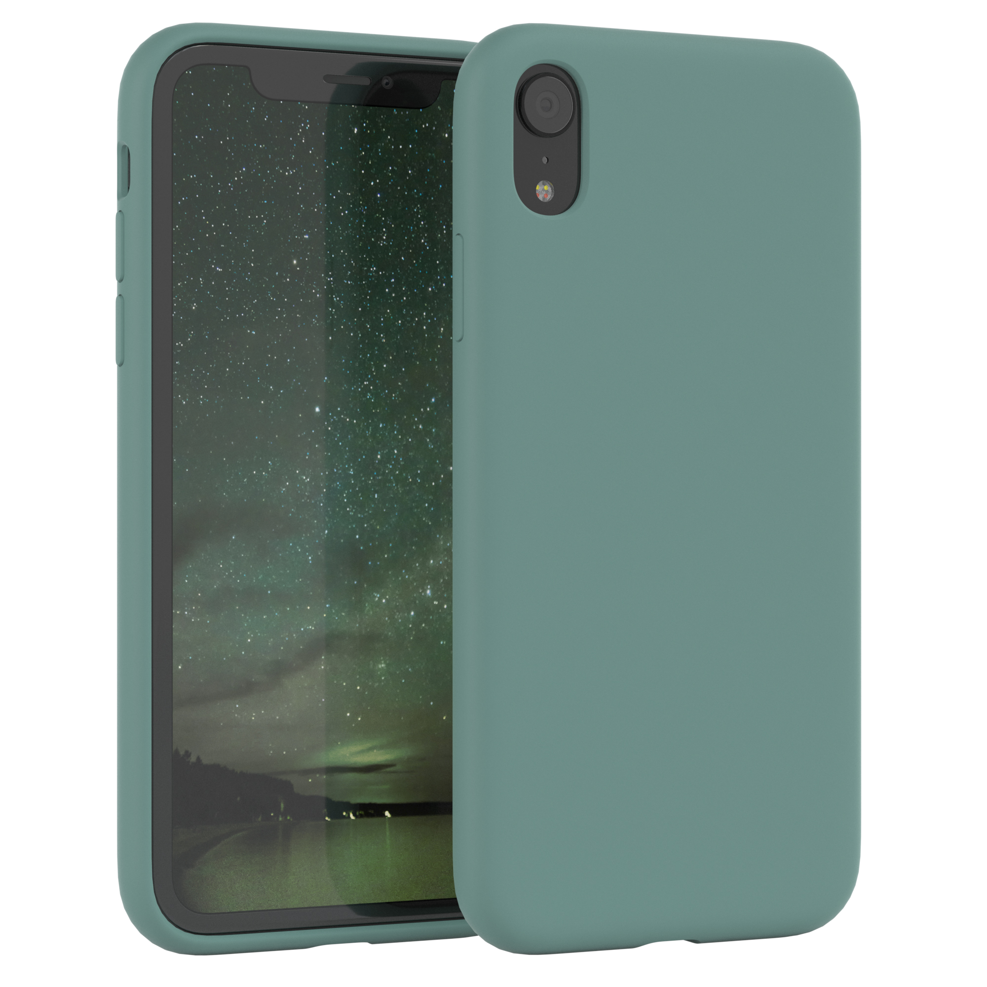 EAZY CASE Silikon / Nachtgrün XR, Apple, Handycase, Premium iPhone Grün Backcover