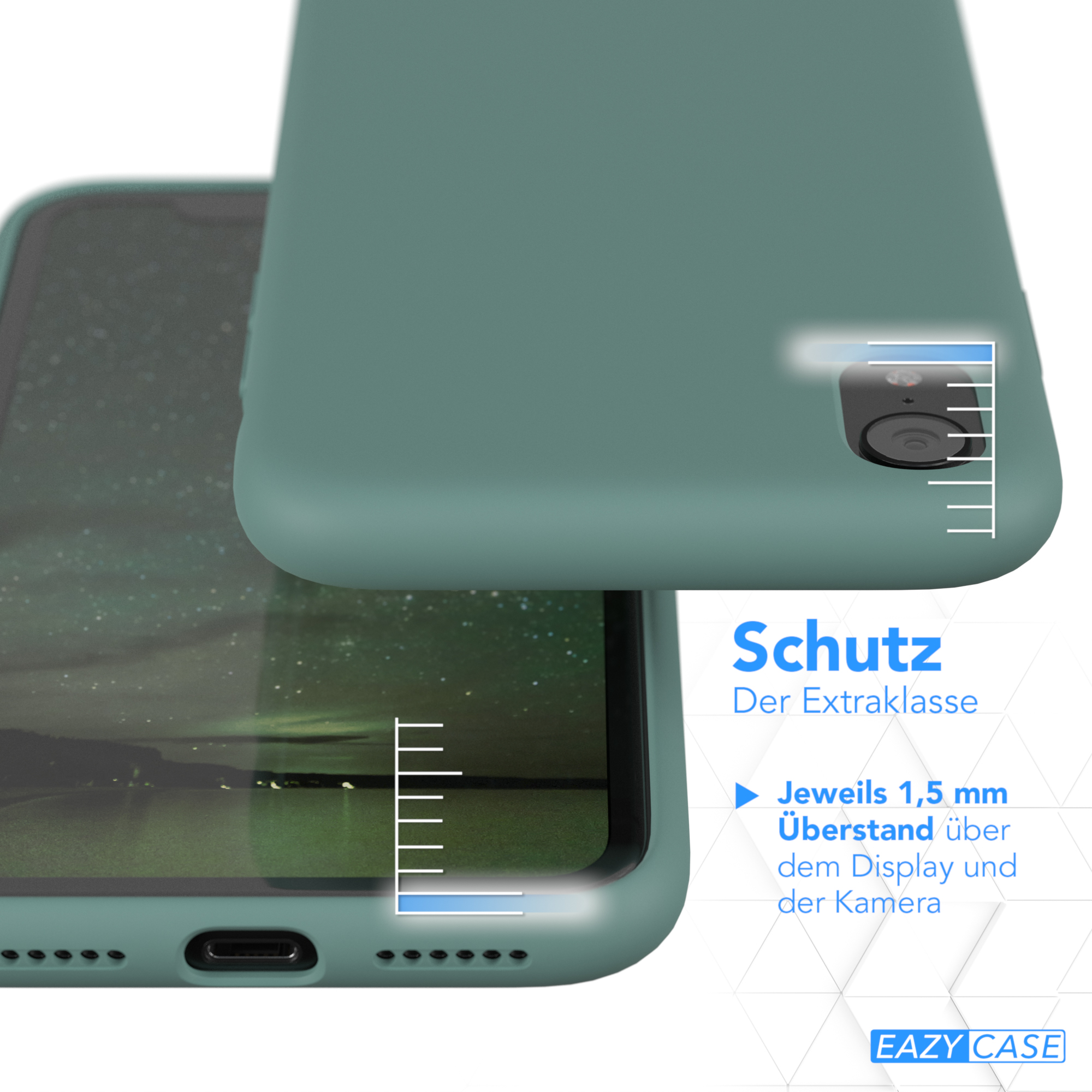 EAZY CASE Premium Silikon XR, Backcover, Grün Nachtgrün Handycase, Apple, / iPhone