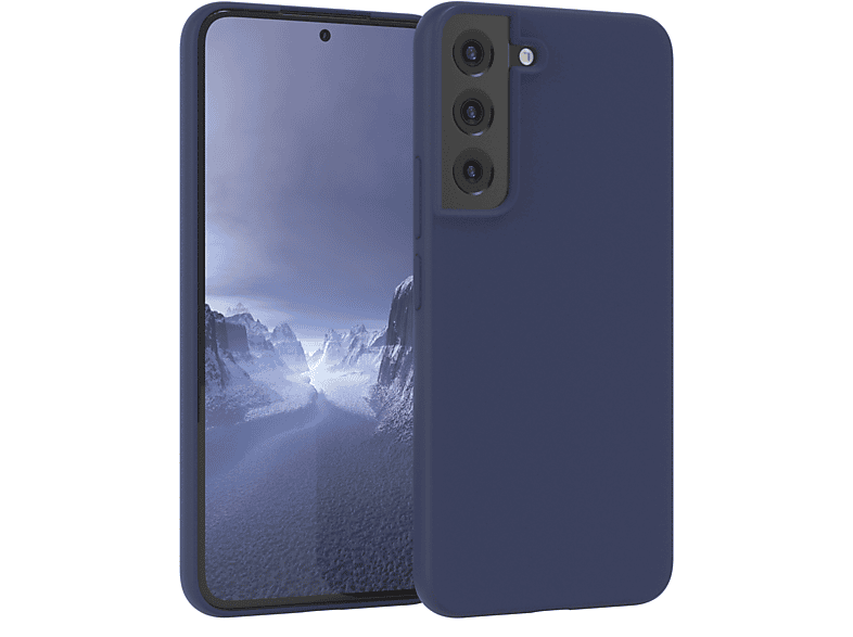 EAZY Blau S22 Premium CASE / Silikon Samsung, Backcover, Galaxy Handycase, 5G, Nachtblau