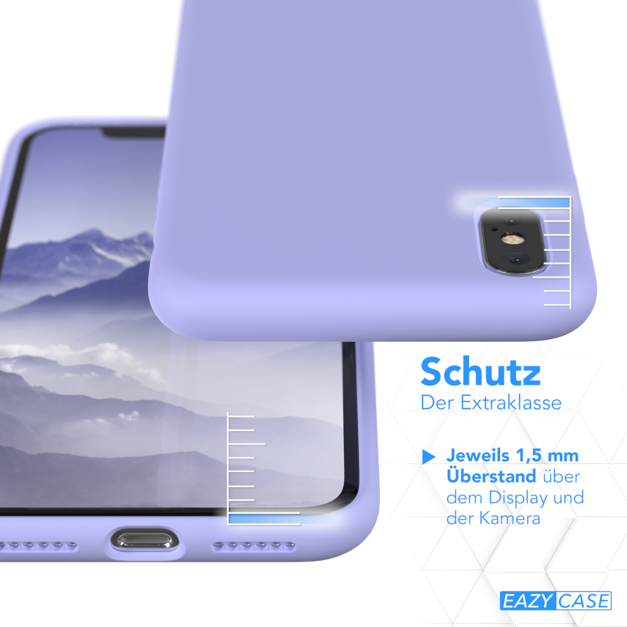 EAZY CASE X Apple, Lavendel / Violett iPhone Backcover, / Handycase, Lila Premium Silikon XS