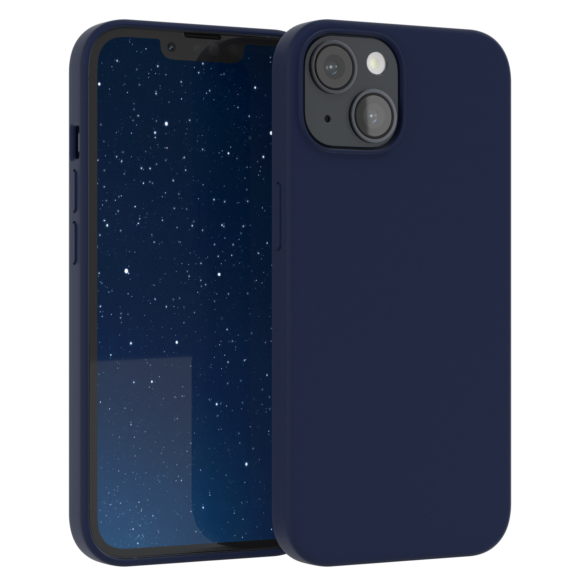 Backcover, 14, EAZY Silikon CASE / Premium iPhone Blau Apple, Nachtblau Handycase,
